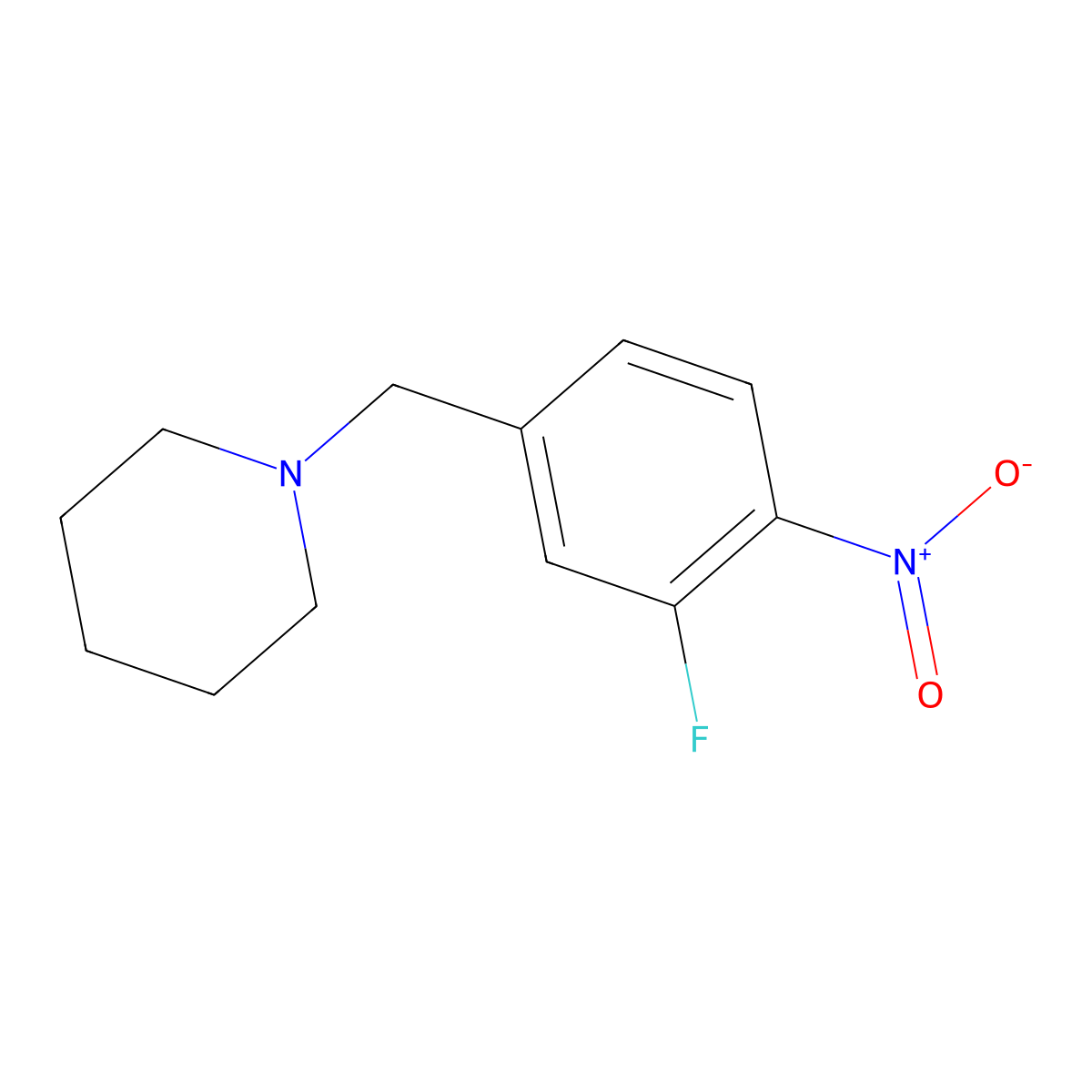 1-(3-Fluoro-4-nitrobenzyl)piperidine molecular structure, CAS 1357924-03-8