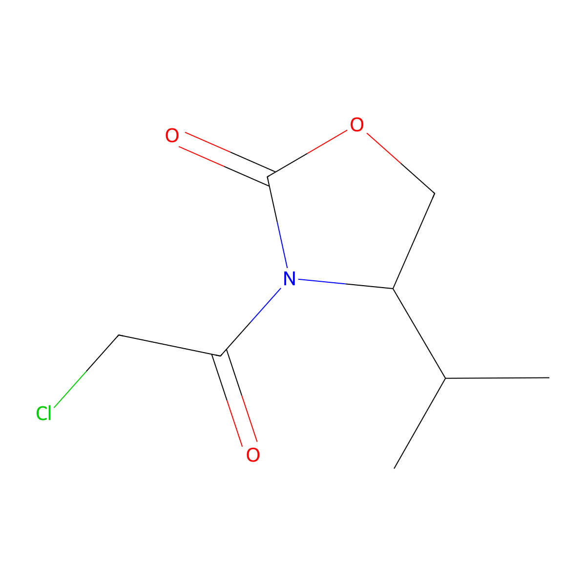 2-Oxazolidinone, 3-(chloroacetyl)-4-(1-methylethyl)-, (R)- molecular structure, CAS 135793-02-1