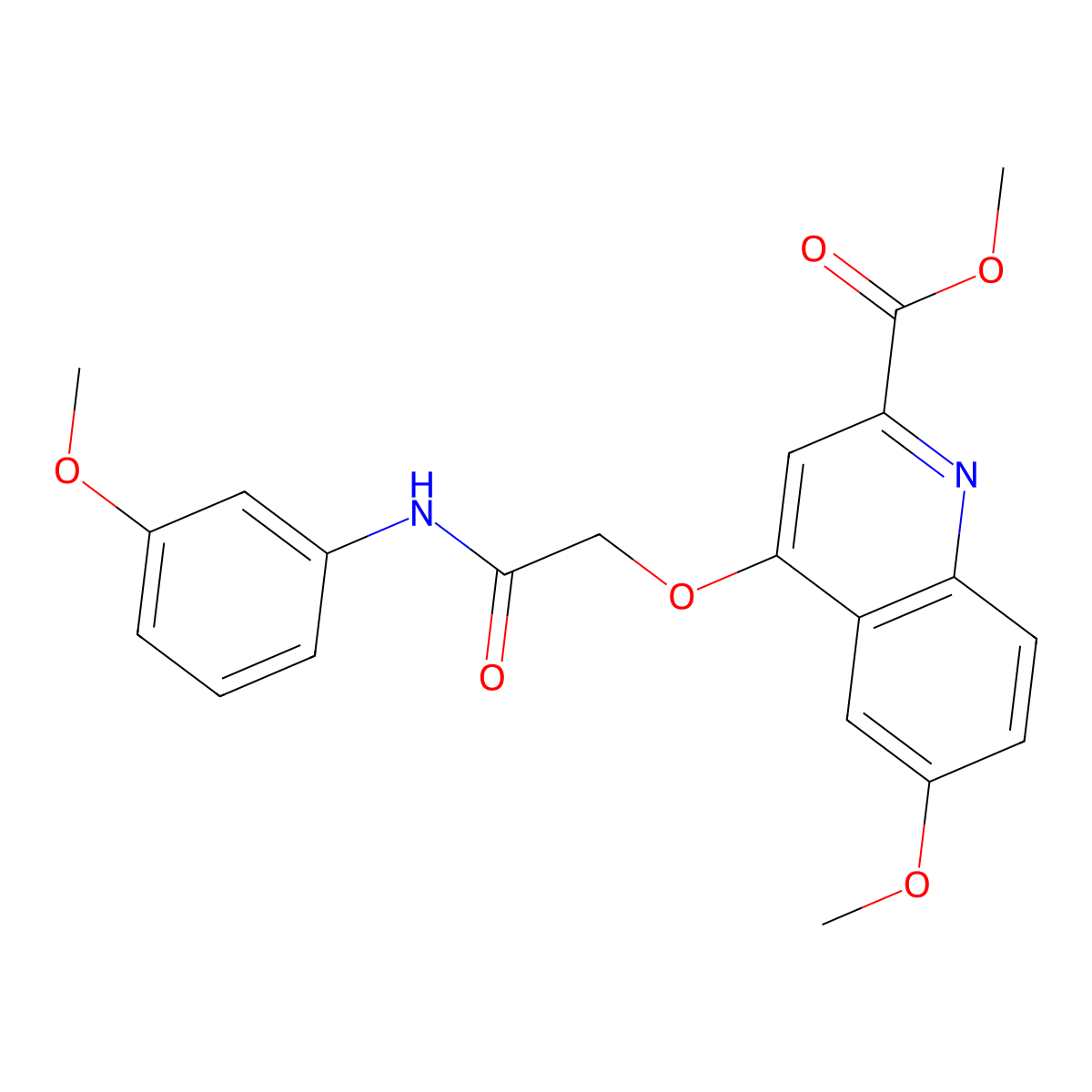 Methyl 6-methoxy-4-{[(3-methoxyphenyl)carbamoyl]methoxy}quinoline-2-carboxylate molecular structure, CAS 1357935-42-2