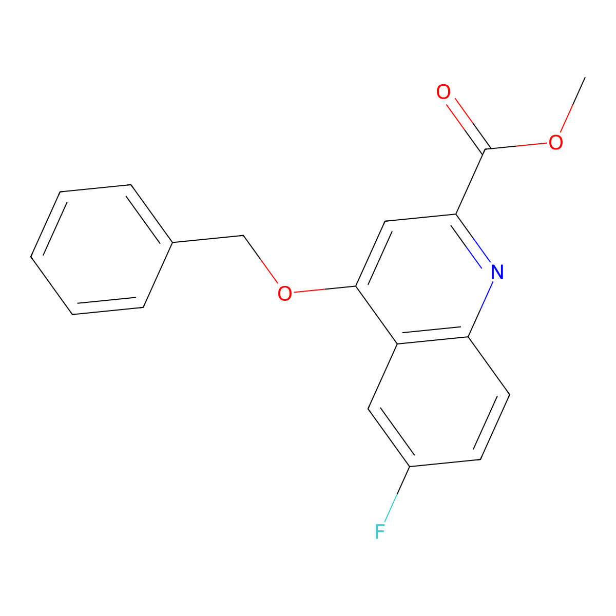 Methyl 4-(benzyloxy)-6-fluoroquinoline-2-carboxylate molecular structure, CAS 1357936-20-9