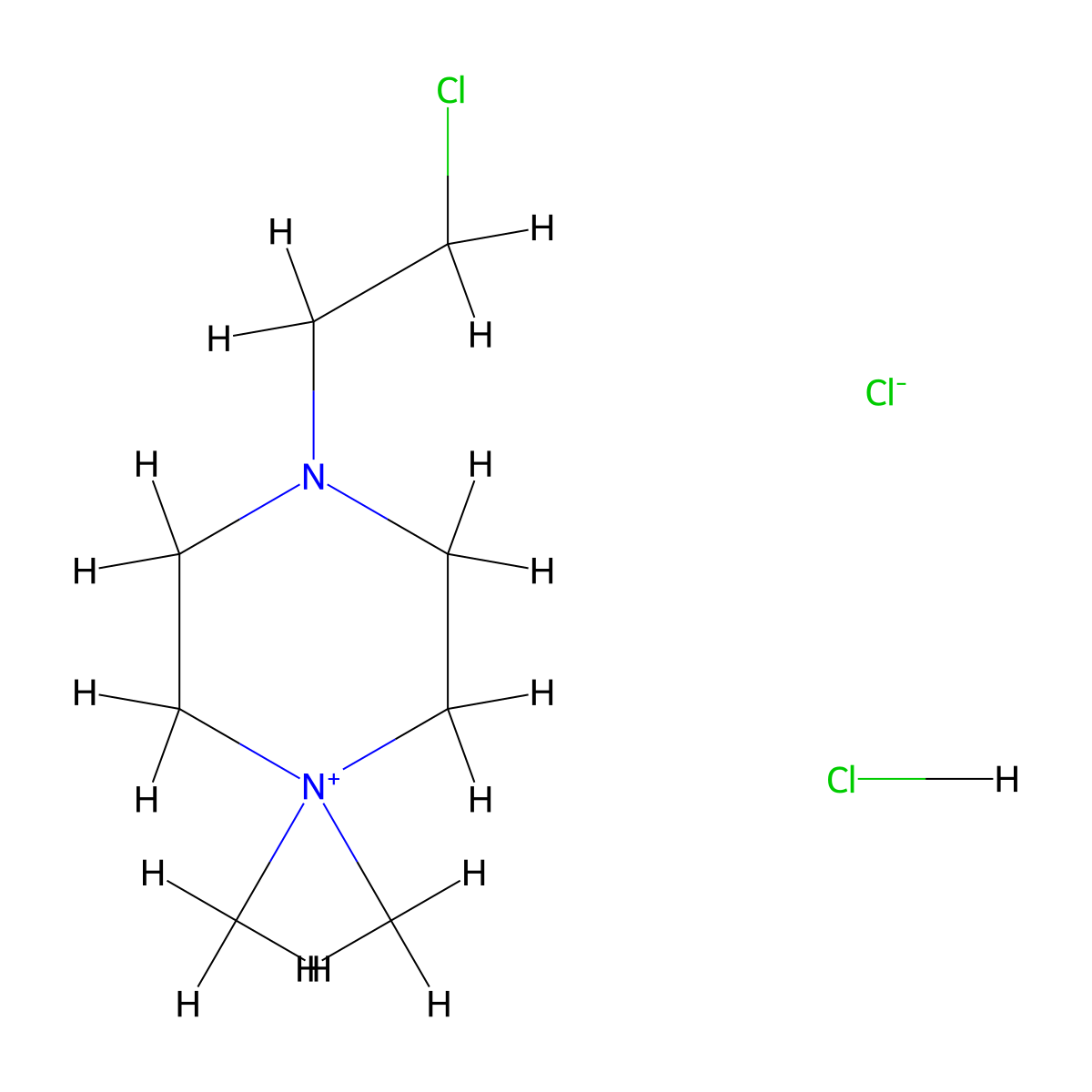4-(2-Chloroethyl)-1,1-dimethylpiperazin-1-ium chloride hydrochloride molecular structure, CAS 135794-61-5