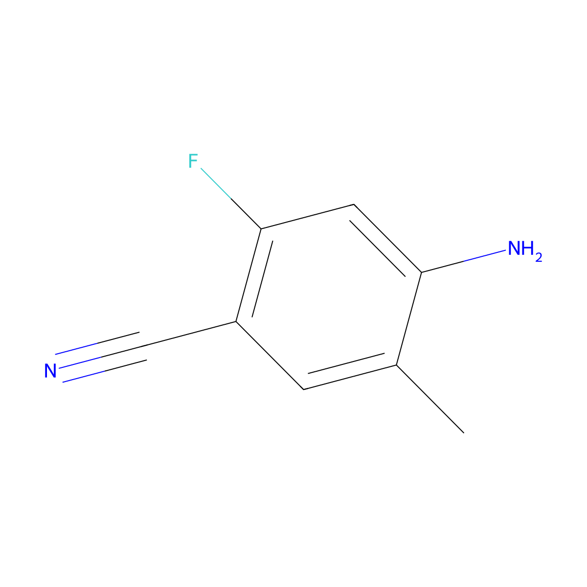 4-Amino-2-fluoro-5-methylbenzonitrile molecular structure, CAS 1357942-79-0