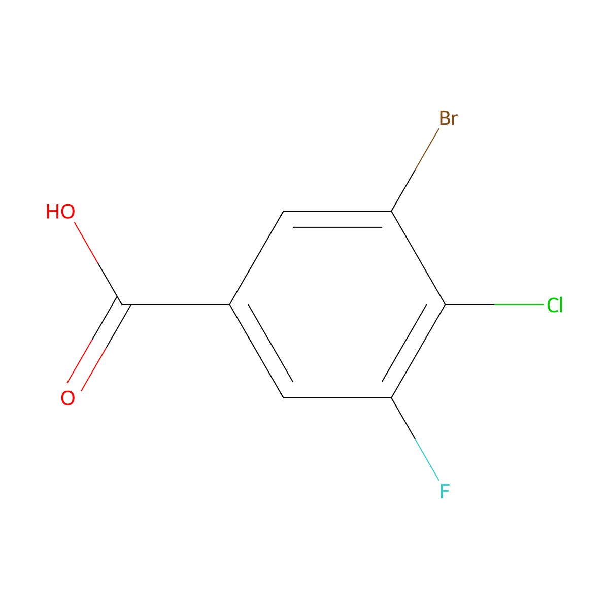 3-Bromo-4-chloro-5-fluorobenzoic acid molecular structure, CAS 1357942-87-0