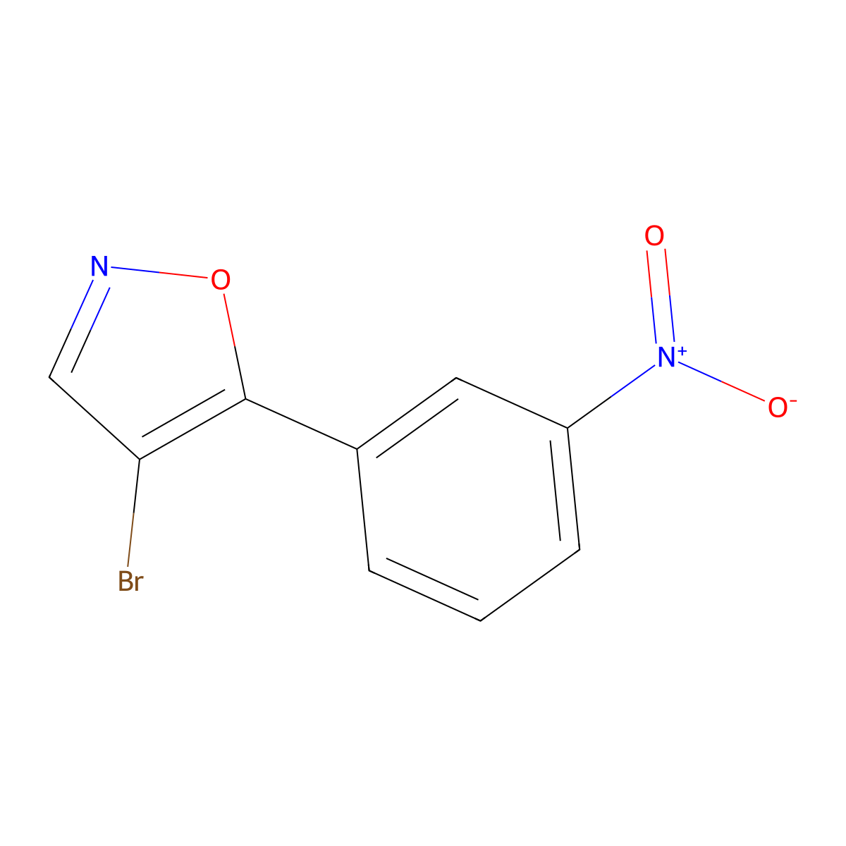 4-Bromo-5-(3-nitrophenyl)isoxazole molecular structure, CAS 1357943-45-3