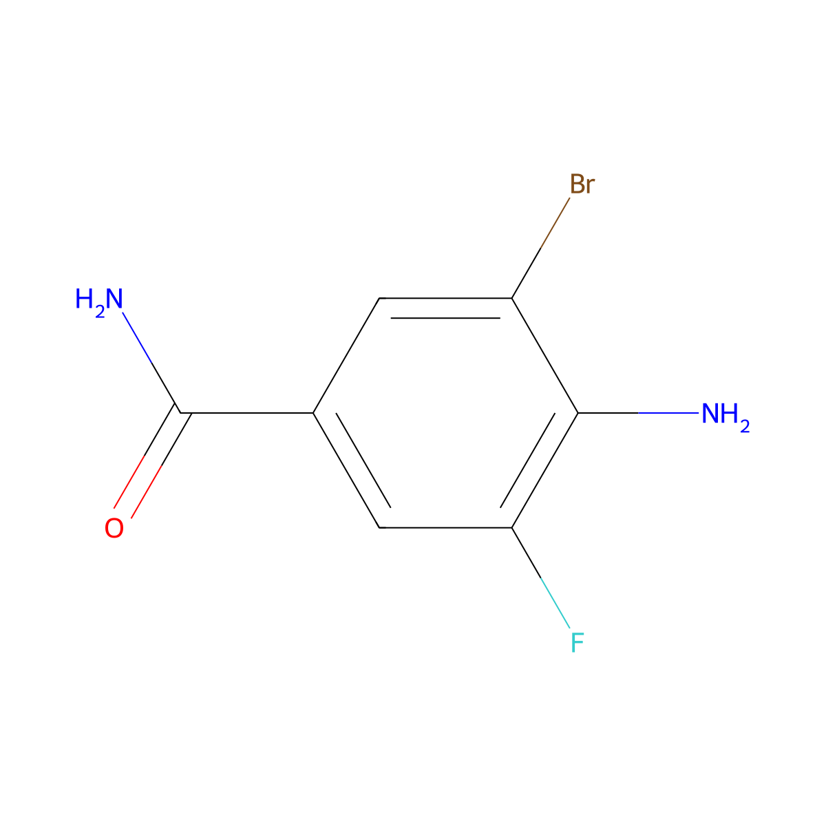 4-Amino-3-bromo-5-fluorobenzamide molecular structure, CAS 1357943-94-2