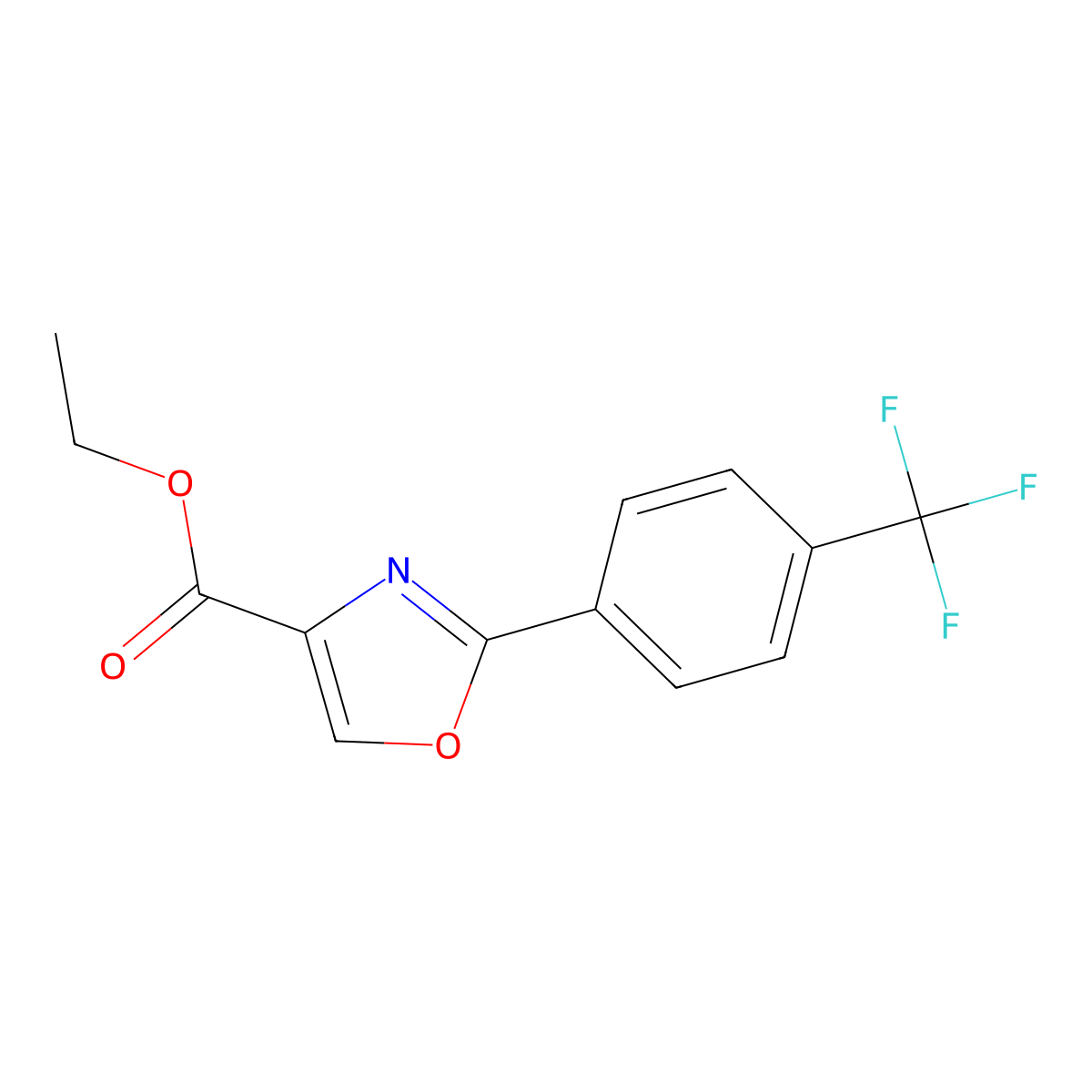 2-[4-(Trifluoromethyl)phenyl]oxazole-4-carboxylic acid ethyl ester molecular structure, CAS 1357944-10-5