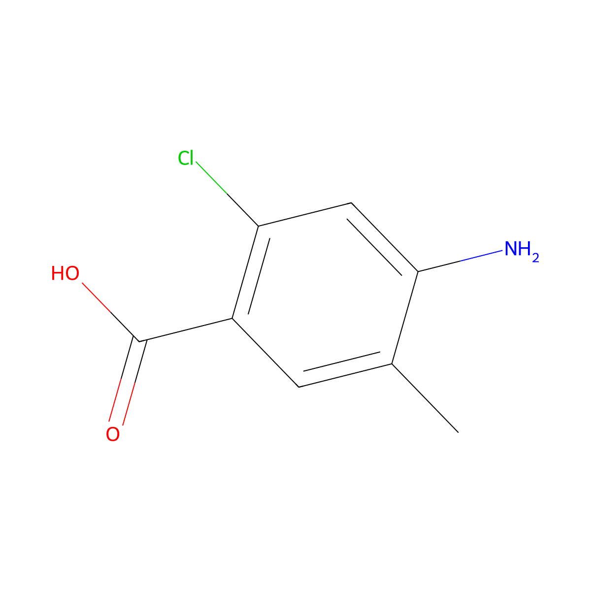 4-Amino-2-chloro-5-methylbenzoic acid molecular structure, CAS 1357944-41-2