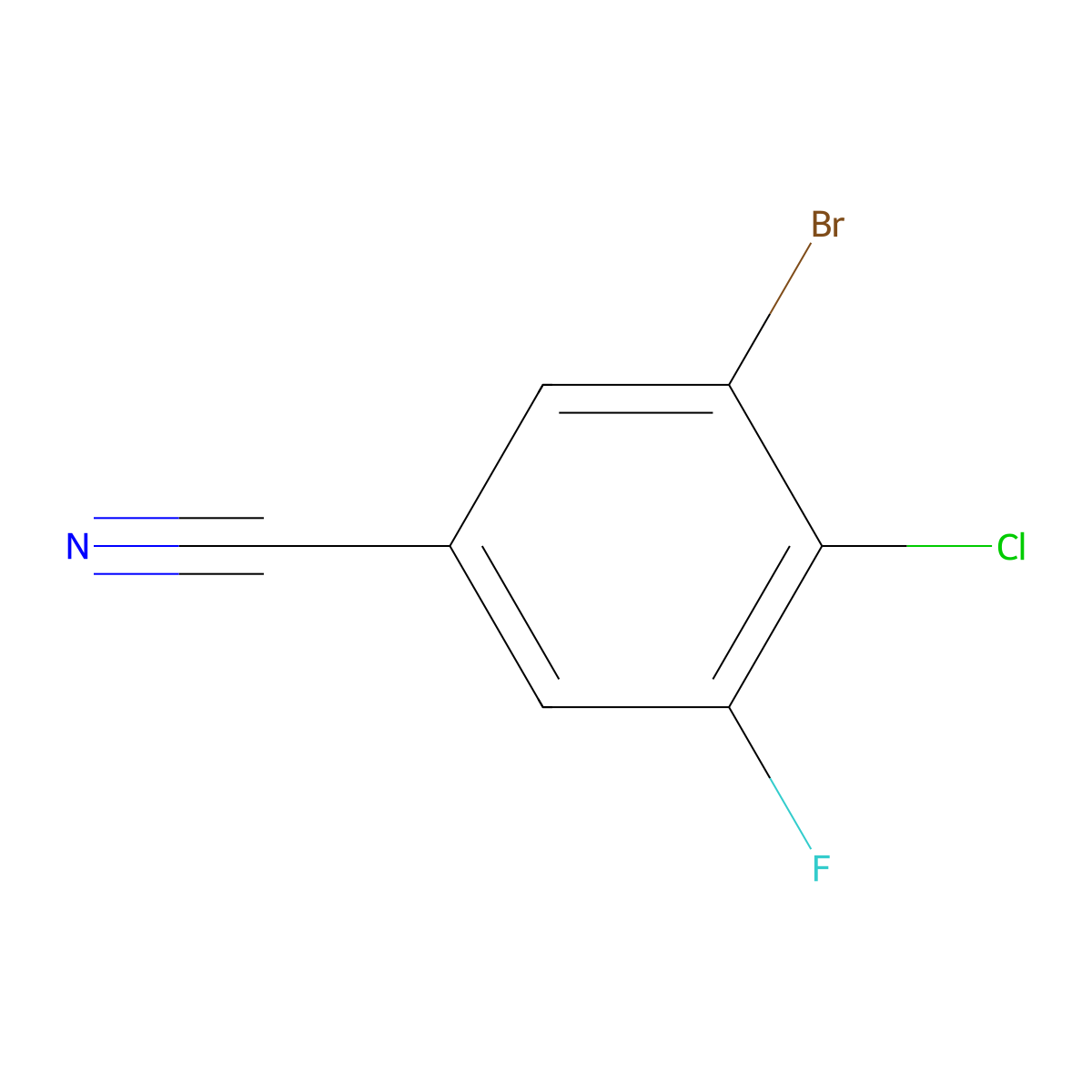 3-Bromo-4-chloro-5-fluorobenzonitrile molecular structure, CAS 1357944-86-5