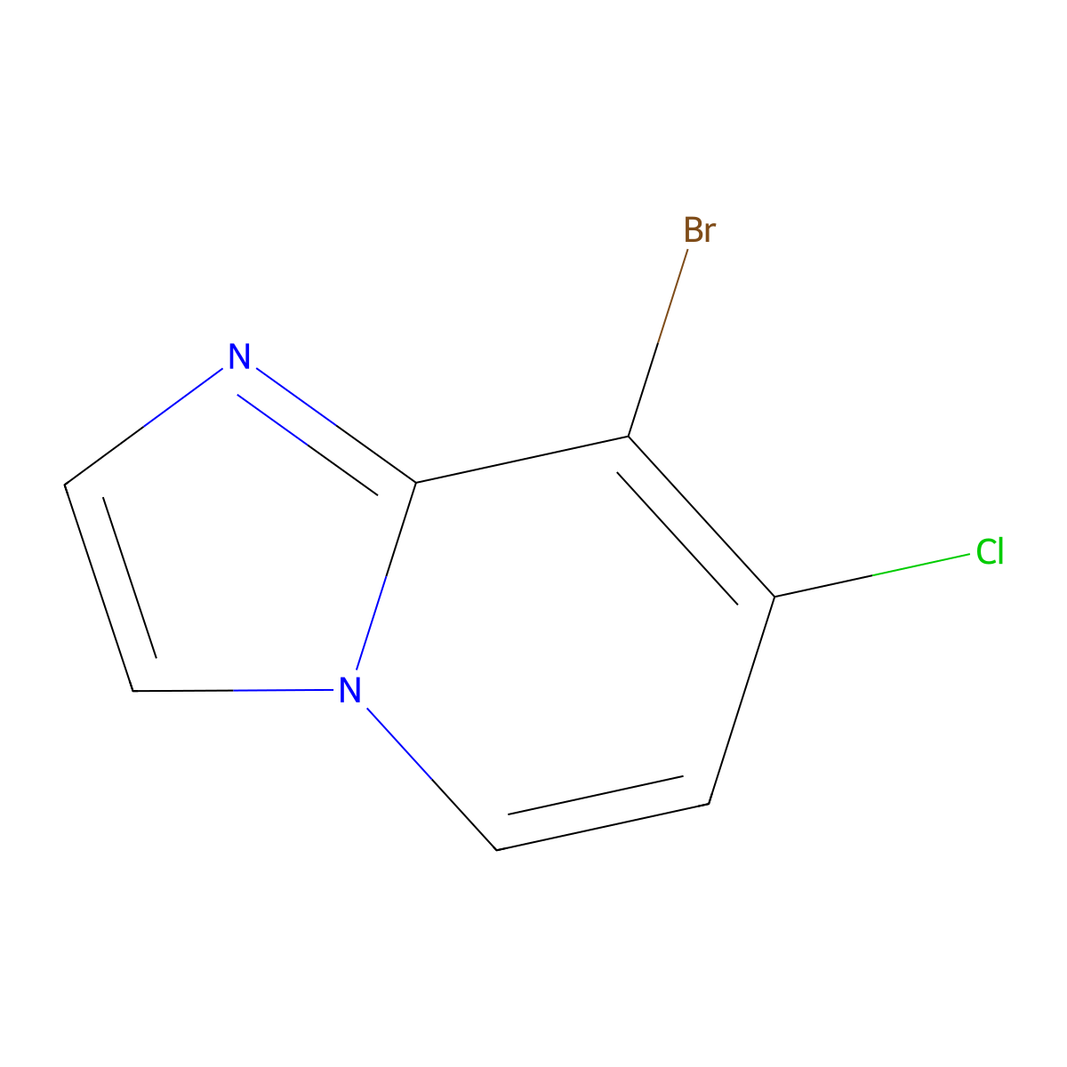 8-Bromo-7-chloroimidazo[1,2-a]pyridine molecular structure, CAS 1357945-16-4
