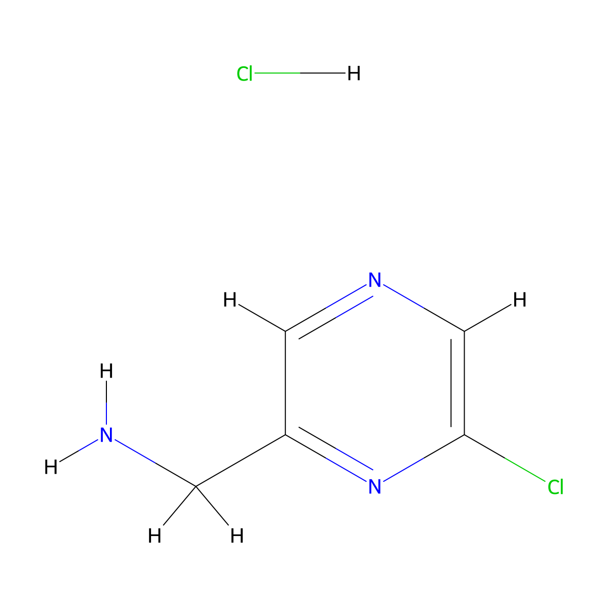 (6-Chloropyrazin-2-yl)methanamine hydrochloride molecular structure, CAS 1357945-24-4