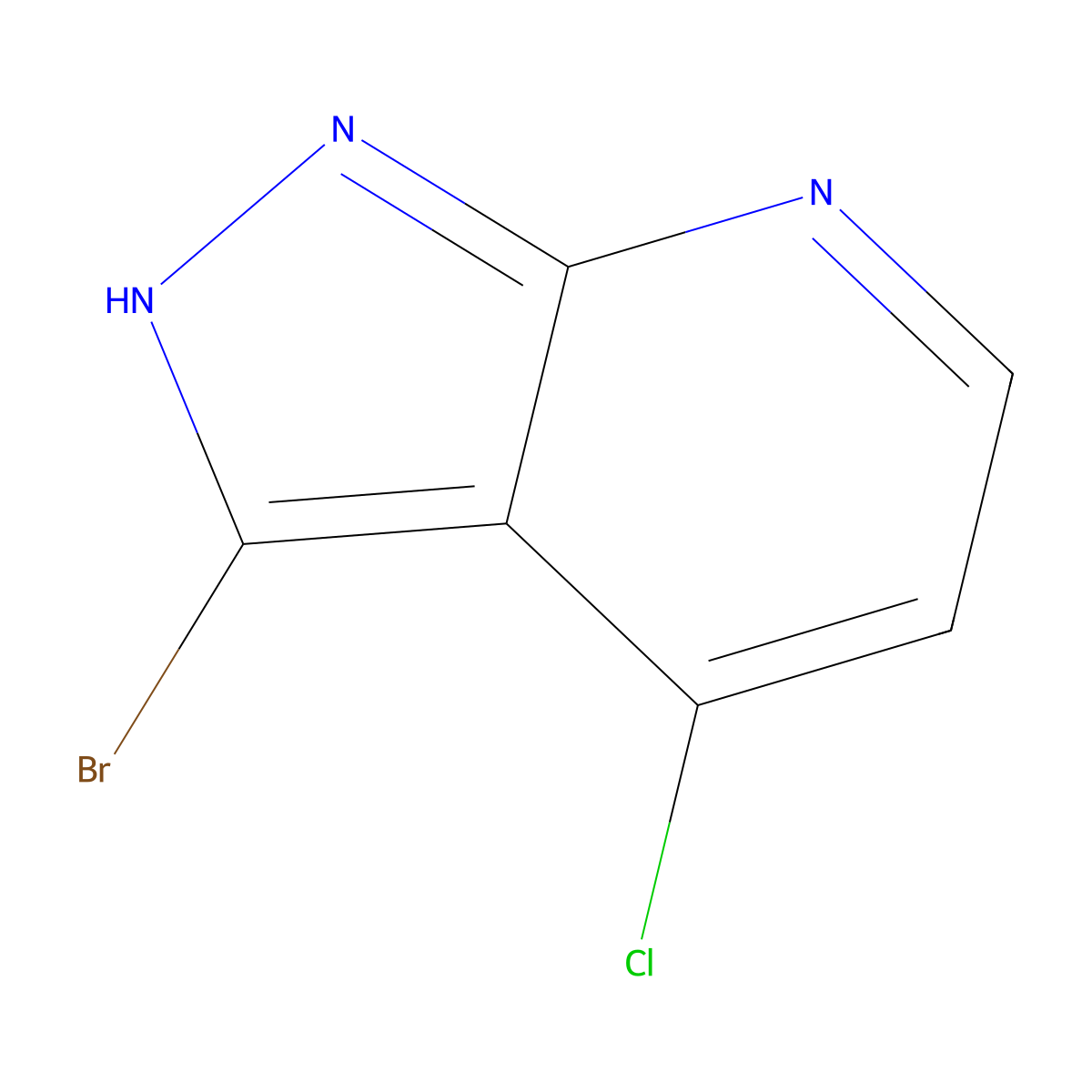 3-bromo-4-chloro-1H-pyrazolo[3,4-b]pyridine molecular structure, CAS 1357945-38-0