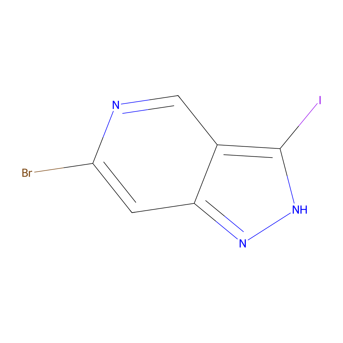 6-Bromo-3-iodo-1H-pyrazolo[4,3-c]pyridine molecular structure, CAS 1357945-49-3