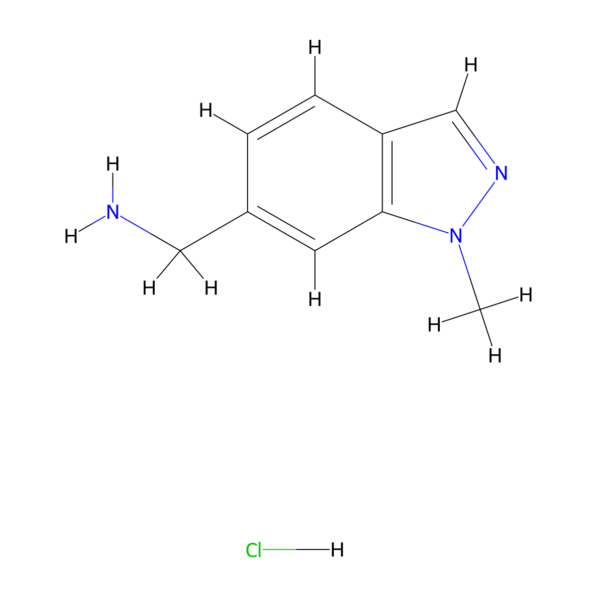 (1-methyl-1H-indazol-6-yl)methanamine hydrochloride molecular structure, CAS 1357945-57-3