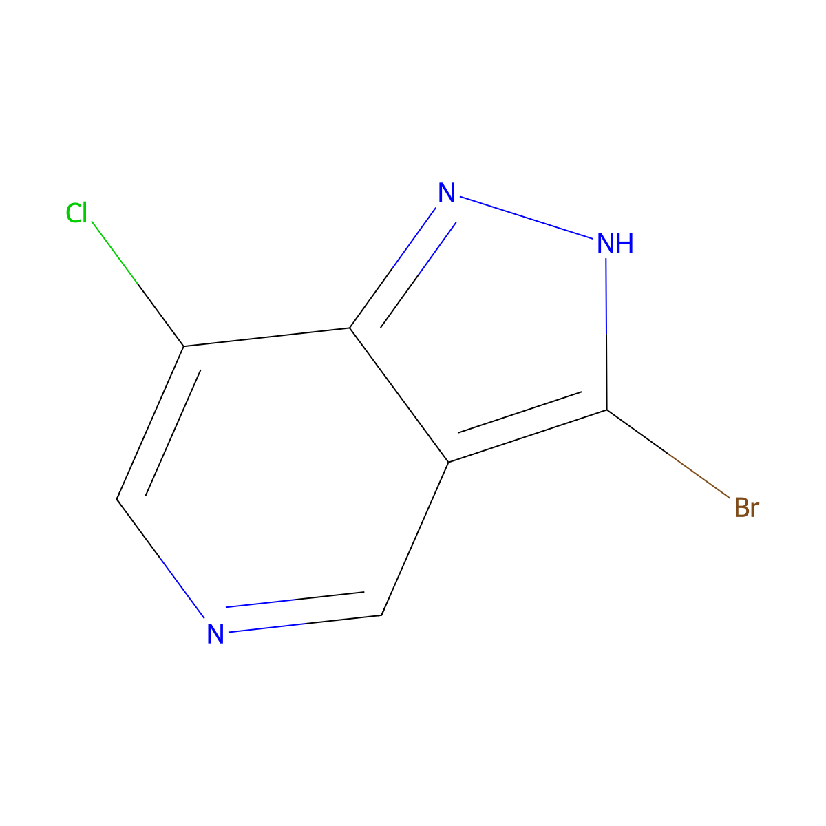3-Bromo-7-chloro-1H-pyrazolo[4,3-c]pyridine molecular structure, CAS 1357945-65-3
