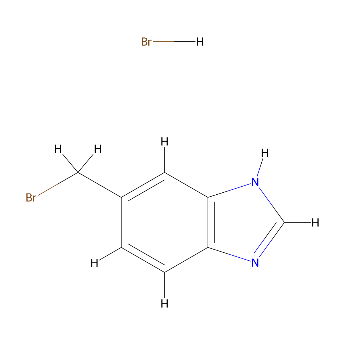 5-(bromomethyl)-1H-1,3-benzodiazole hydrobromide molecular structure, CAS 1357946-12-3