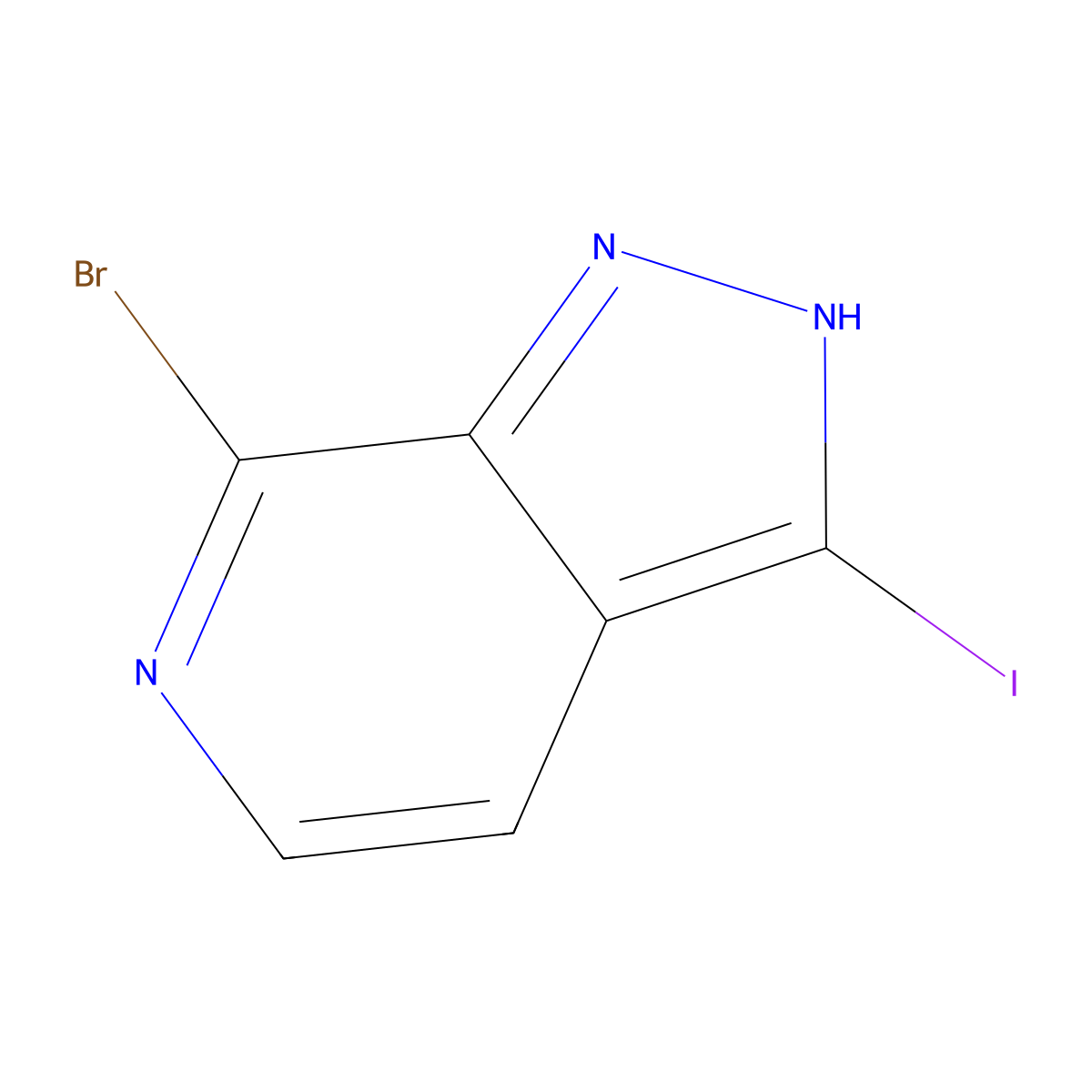 7-Bromo-3-iodo-1H-pyrazolo[3,4-c]pyridine molecular structure, CAS 1357946-18-9