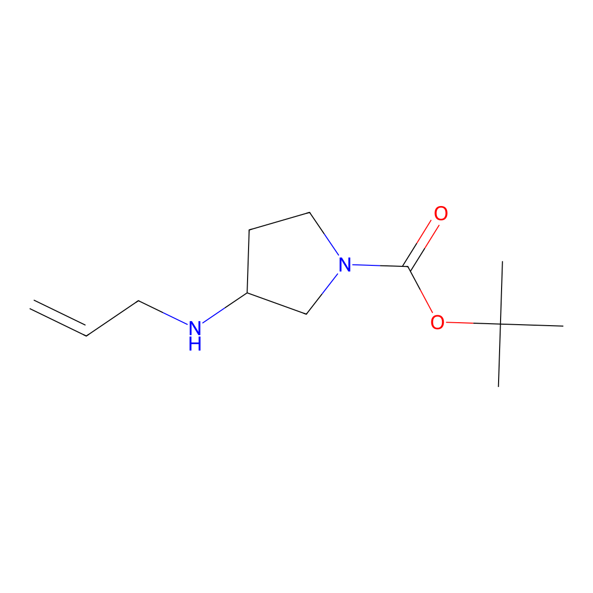 Tert-butyl 3-(allylamino)pyrrolidine-1-carboxylate molecular structure, CAS 1357946-24-7