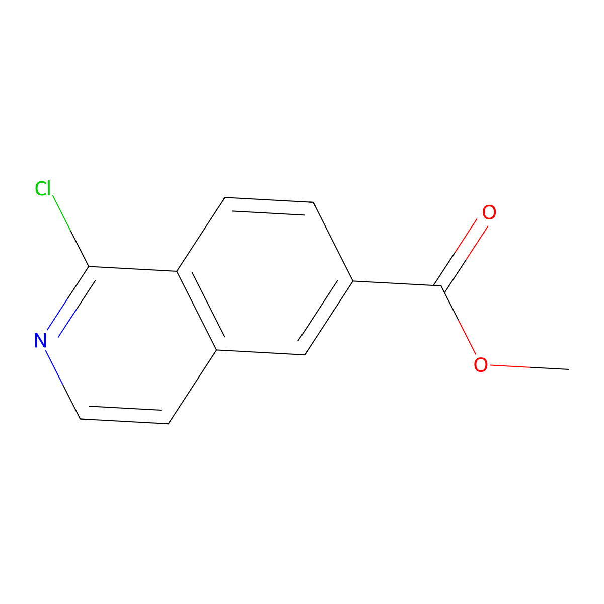 Methyl 1-chloroisoquinoline-6-carboxylate molecular structure, CAS 1357946-43-0