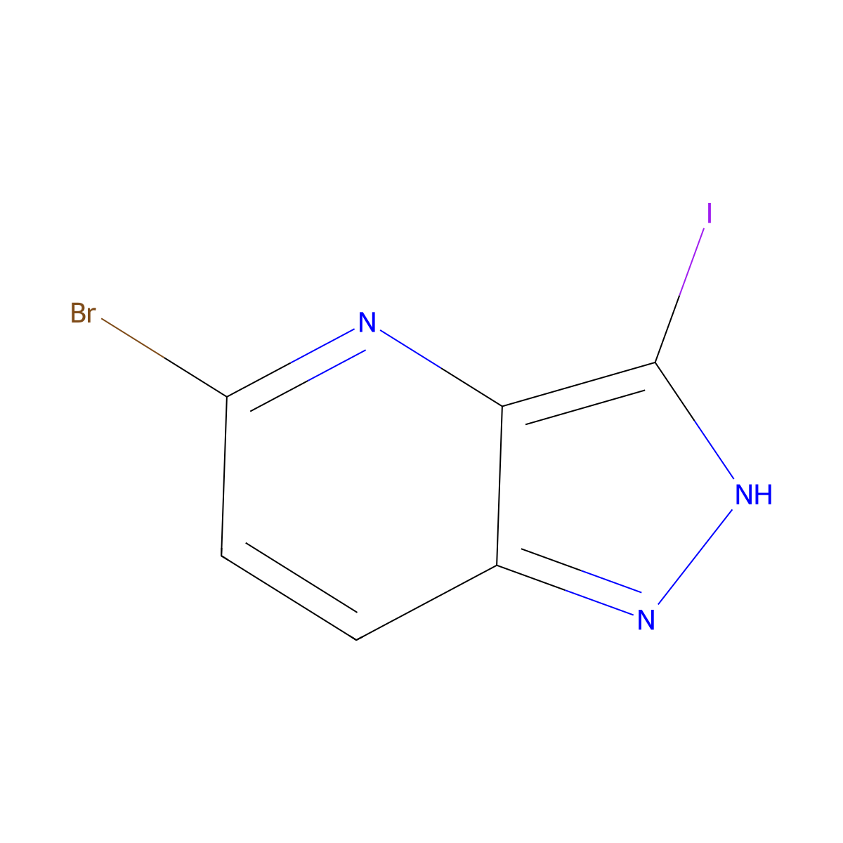 5-Bromo-3-iodo-1H-pyrazolo[4,3-b]pyridine molecular structure, CAS 1357946-54-3