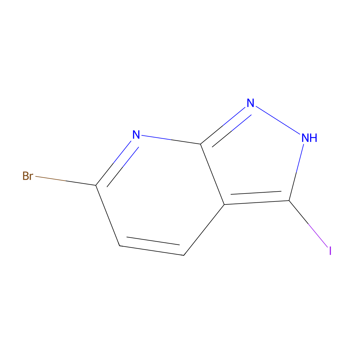 6-Bromo-3-iodo-1H-pyrazolo[3,4-b]pyridine molecular structure, CAS 1357946-55-4