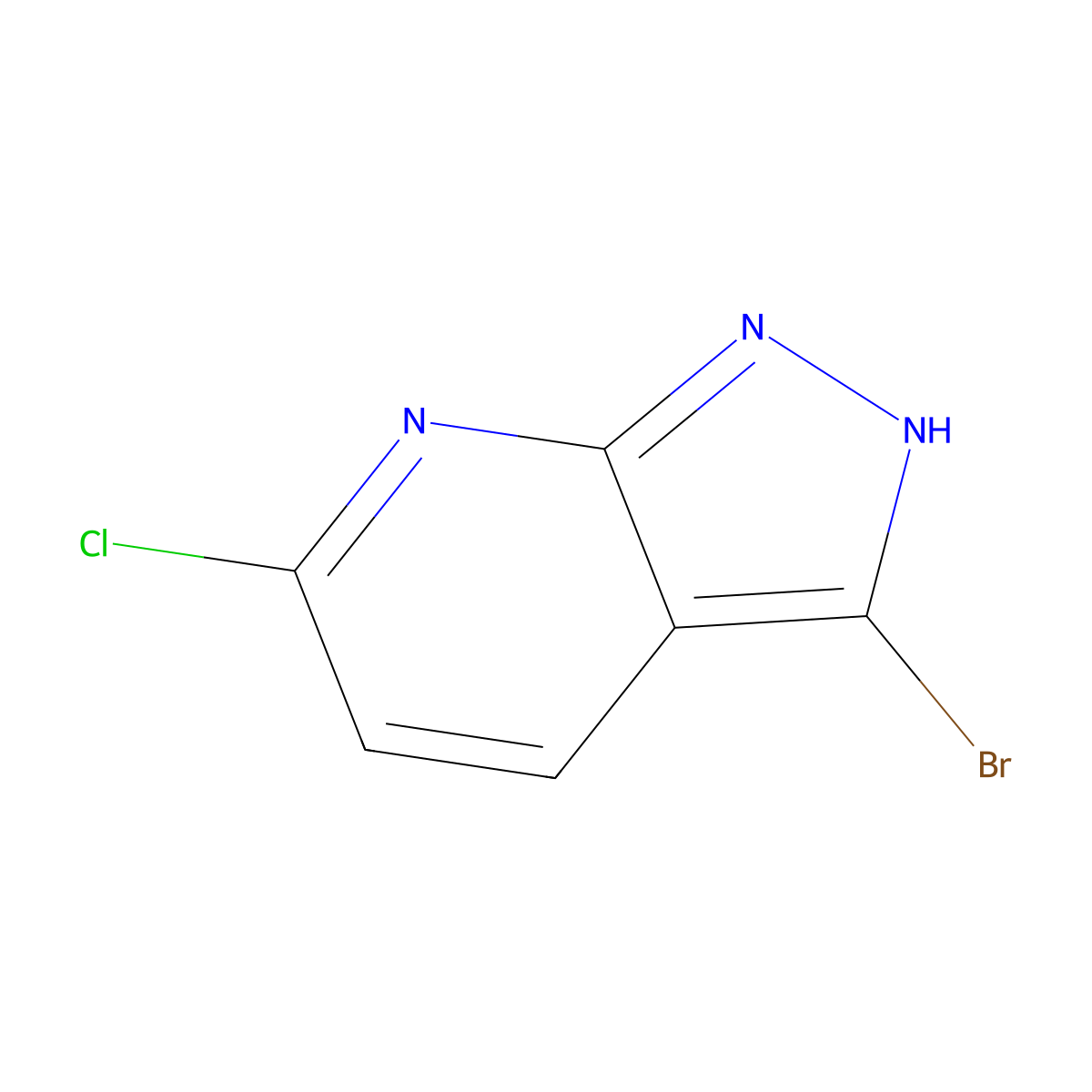 3-Bromo-6-chloro-1H-pyrazolo[3,4-b]pyridine molecular structure, CAS 1357946-70-3