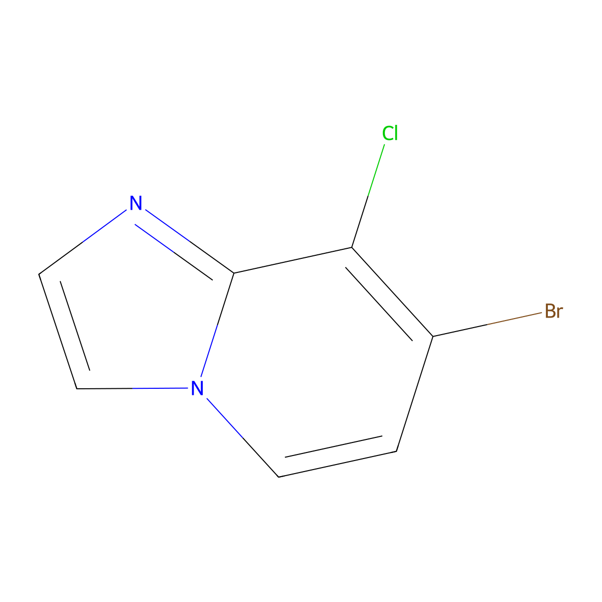 7-Bromo-8-chloroimidazo[1,2-a]pyridine molecular structure, CAS 1357946-85-0