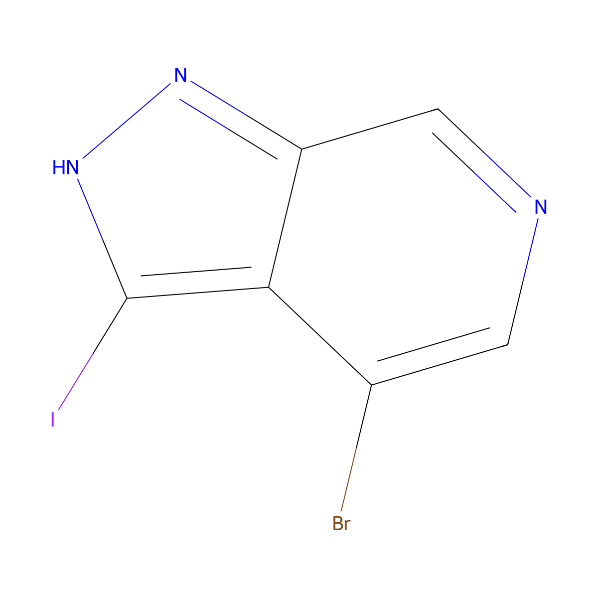4-Bromo-3-iodo-1H-pyrazolo[3,4-c]pyridine molecular structure, CAS 1357946-92-9