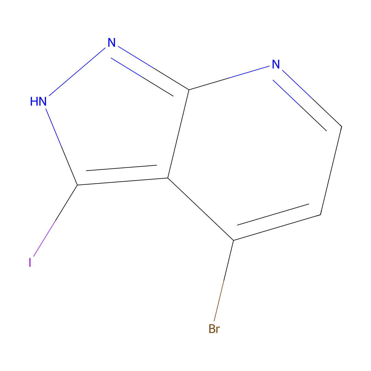 4-Bromo-3-iodo-1H-pyrazolo[3,4-b]pyridine molecular structure, CAS 1357947-04-6