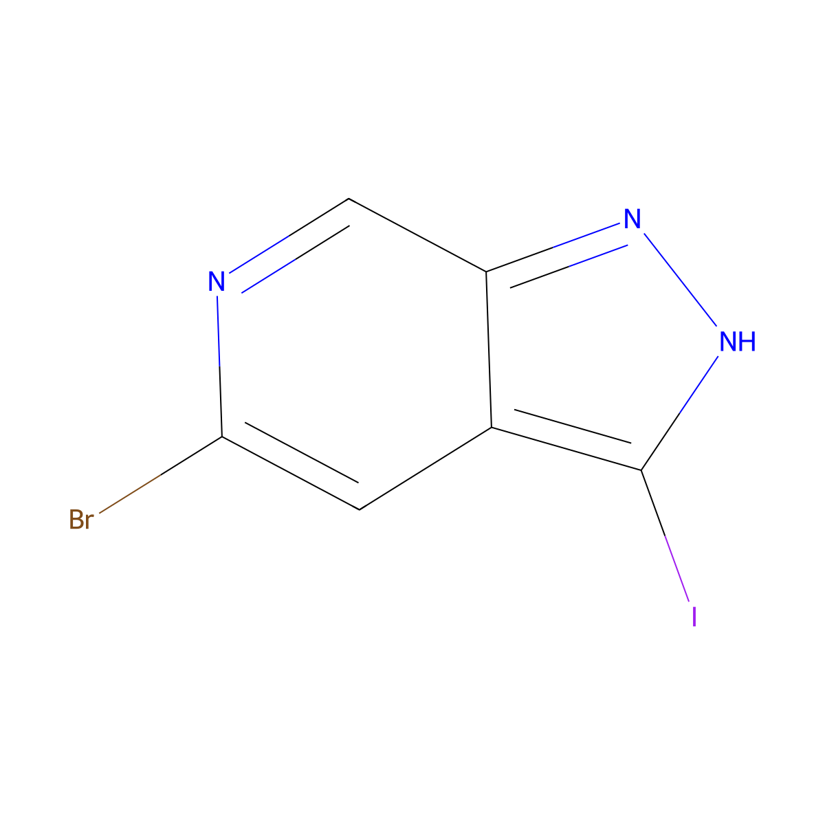 5-Bromo-3-iodo-1H-pyrazolo[3,4-C]pyridine molecular structure, CAS 1357947-08-0