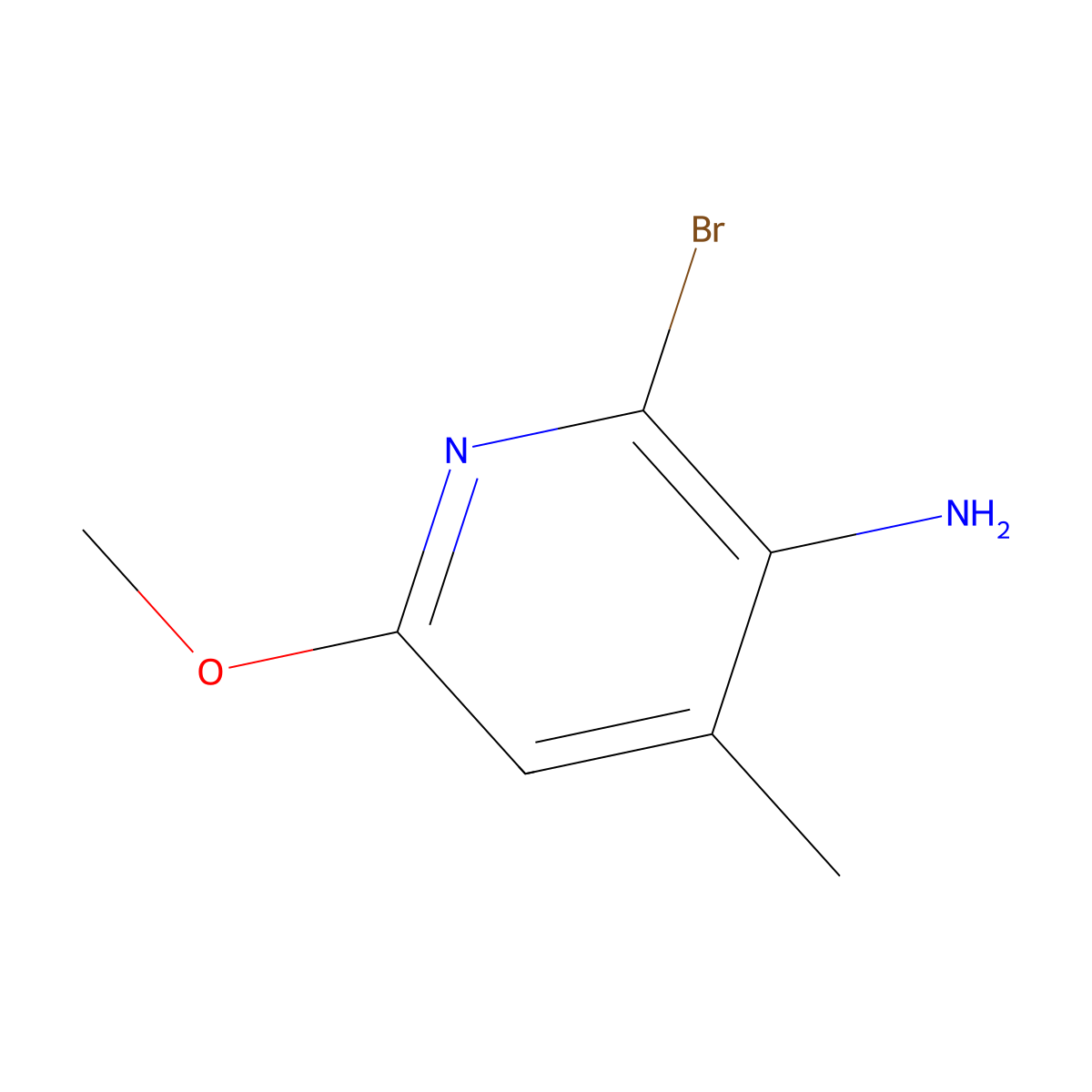 2-Bromo-6-methoxy-4-methylpyridin-3-amine molecular structure, CAS 135795-51-6