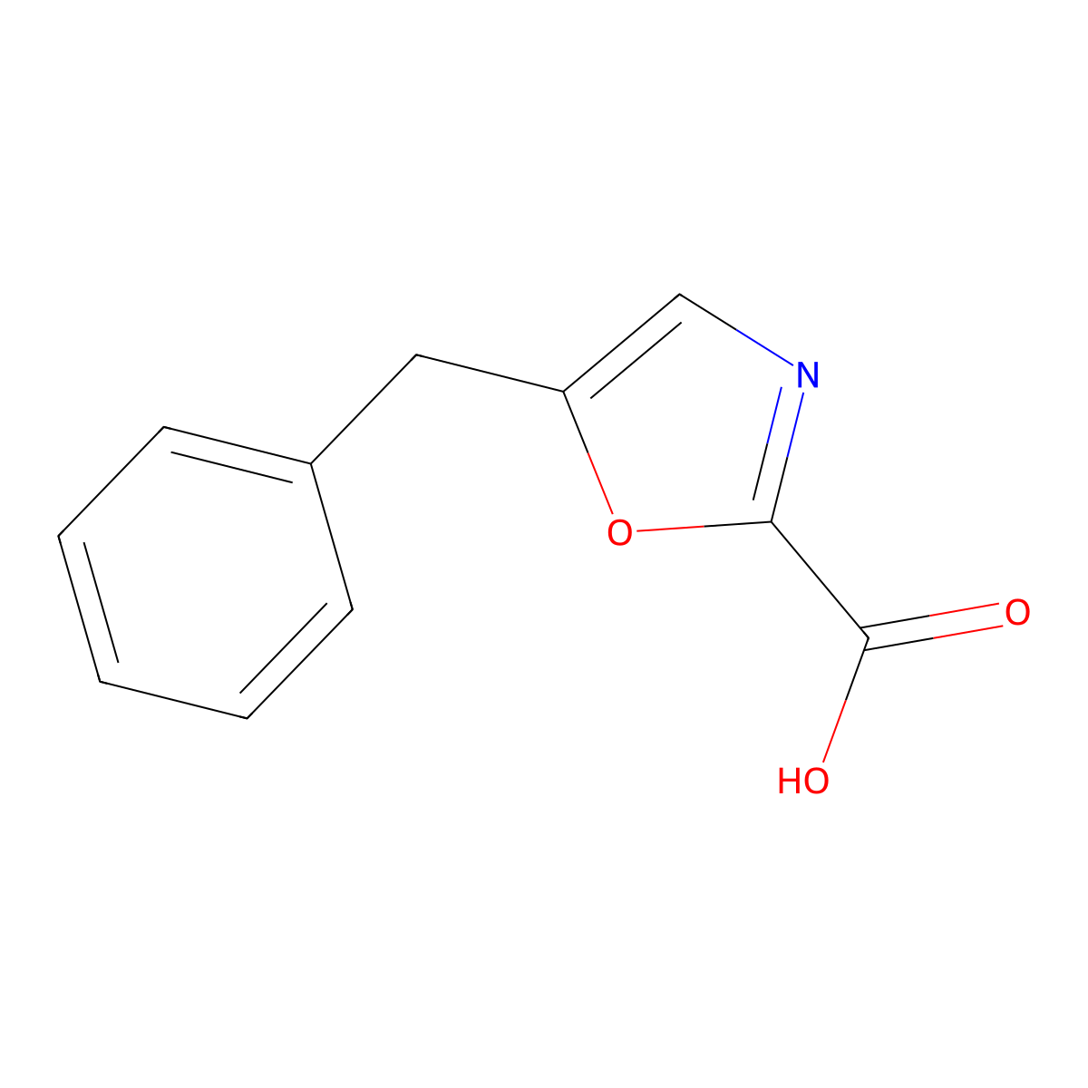 5-Benzyloxazole-2-carboxylic acid molecular structure, CAS 1357955-62-4