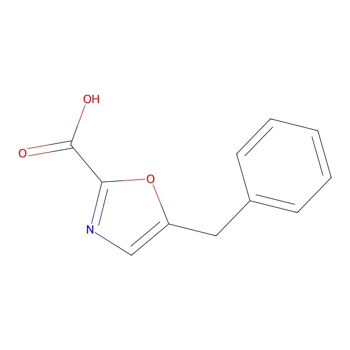 5-Benzyloxazole-2-carboxylic acid molecular structure, CAS 1357955-62-4