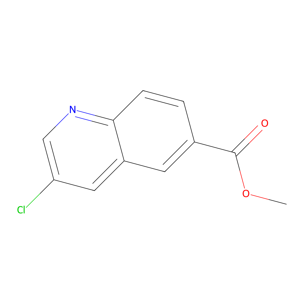 Methyl 3-chloroquinoline-6-carboxylate molecular structure, CAS 1357958-20-3