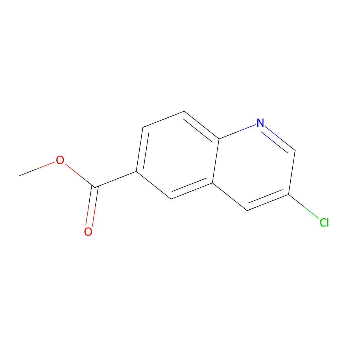 Methyl 3-chloroquinoline-6-carboxylate molecular structure, CAS 1357958-20-3