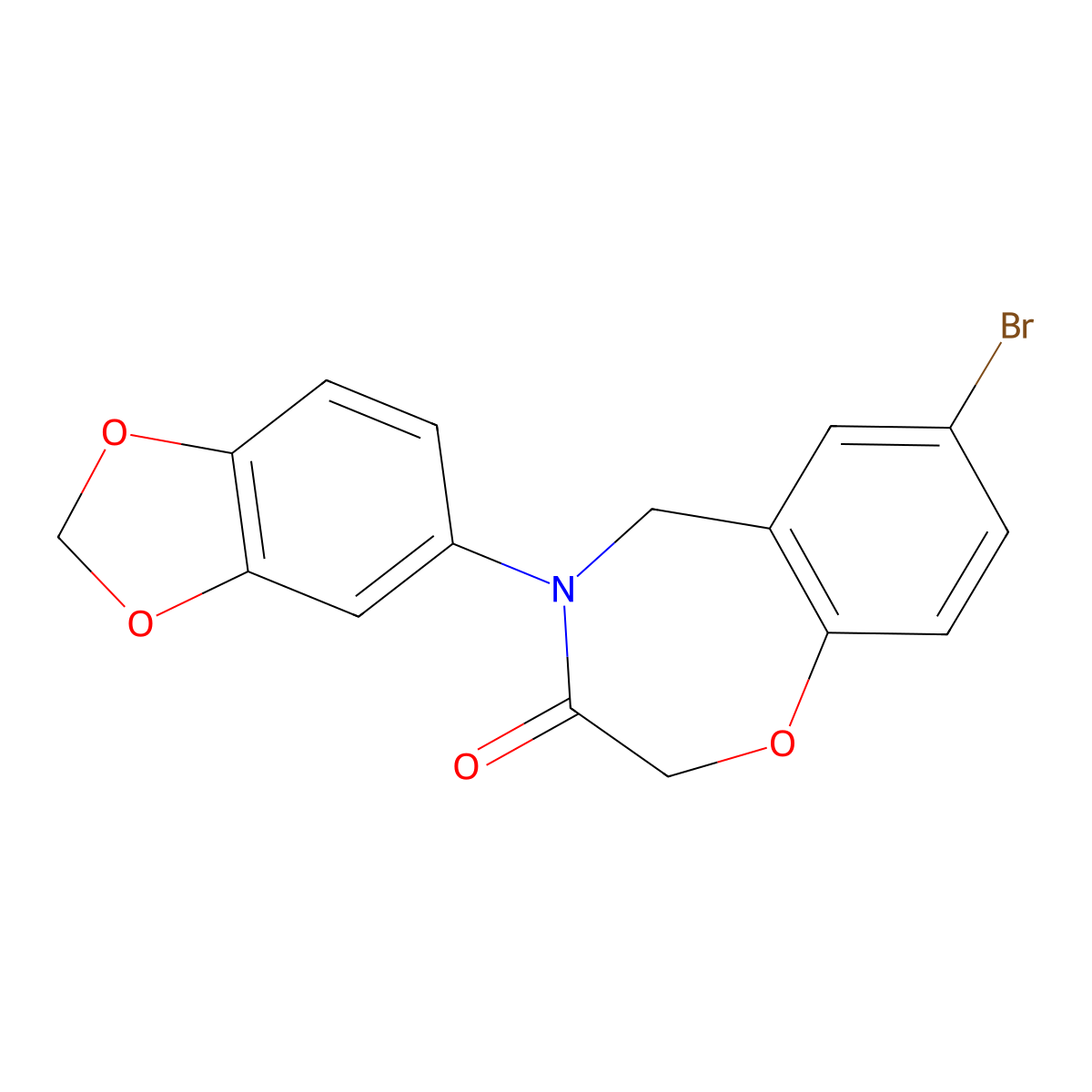 4-(1,3-benzodioxol-5-yl)-7-bromo-4,5-dihydro-1,4-benzoxazepin-3(2H)-one molecular structure, CAS 1357962-79-8