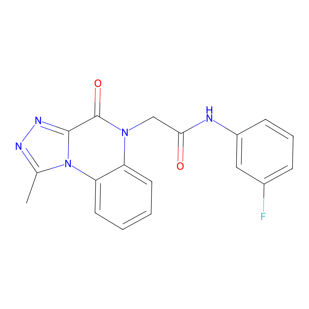 N-(3-fluorophenyl)-2-(1-methyl-4-oxo-[1,2,4]triazolo[4,3-a]quinoxalin-5(4H)-yl)acetamide molecular structure, CAS 1357974-31-2