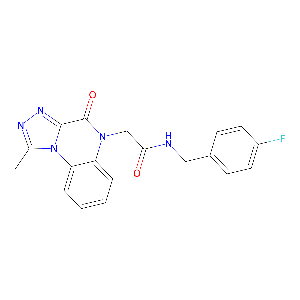 N-(4-fluorobenzyl)-2-(1-methyl-4-oxo-[1,2,4]triazolo[4,3-a]quinoxalin-5(4H)-yl)acetamide molecular structure, CAS 1357974-65-2