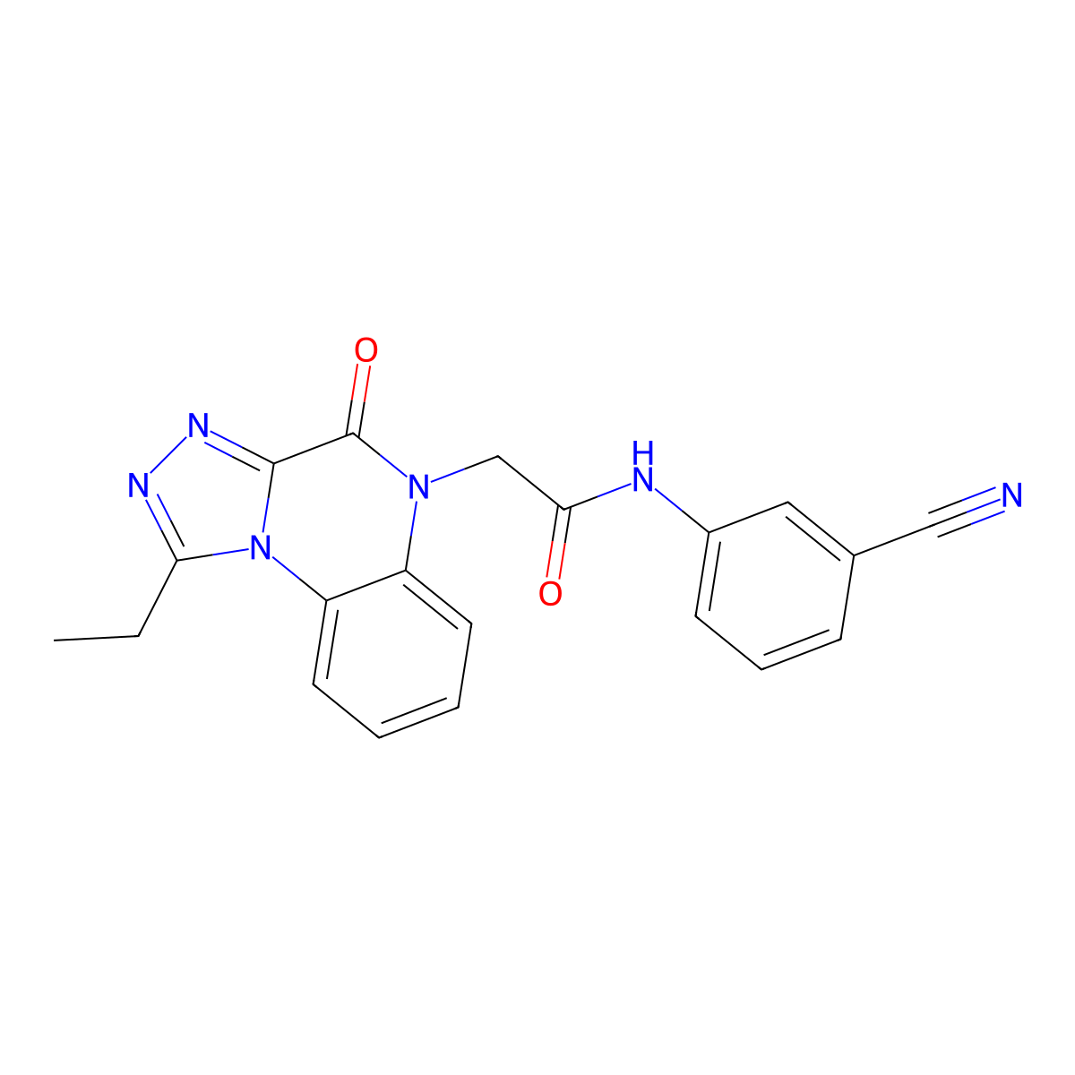N-(3-cyanophenyl)-2-(1-ethyl-4-oxo-[1,2,4]triazolo[4,3-a]quinoxalin-5-yl)acetamide molecular structure, CAS 1357975-59-7