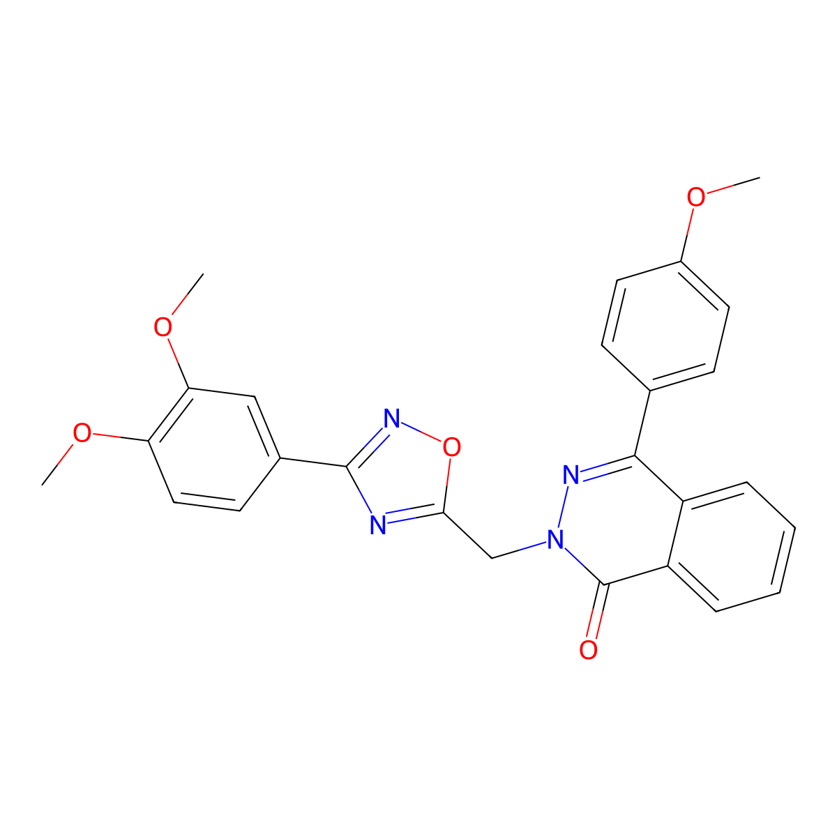 2-((3-(3,4-dimethoxyphenyl)-1,2,4-oxadiazol-5-yl)methyl)-4-(4-methoxyphenyl)phthalazin-1(2H)-one molecular structure, CAS 1357979-47-5