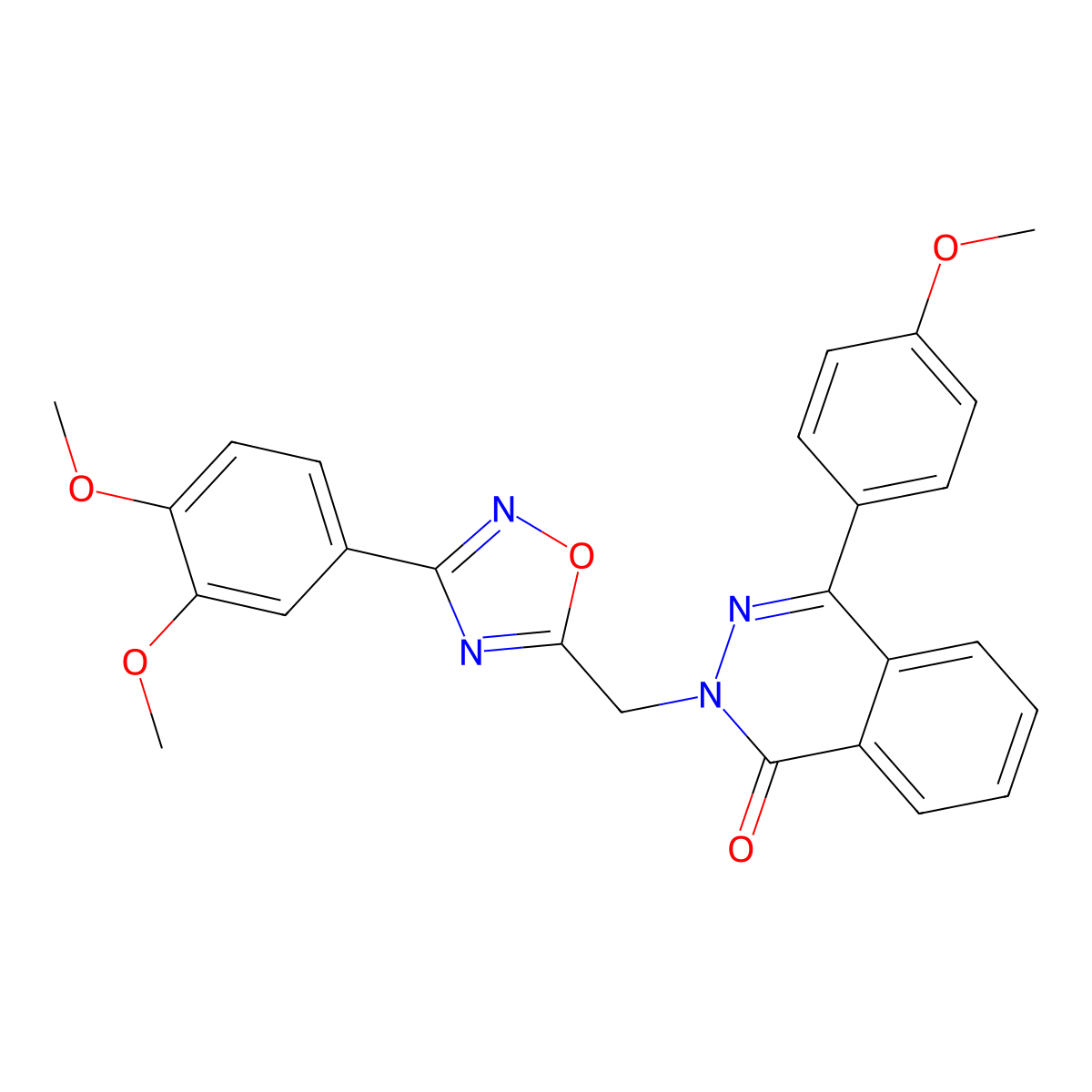 2-((3-(3,4-dimethoxyphenyl)-1,2,4-oxadiazol-5-yl)methyl)-4-(4-methoxyphenyl)phthalazin-1(2H)-one molecular structure, CAS 1357979-47-5
