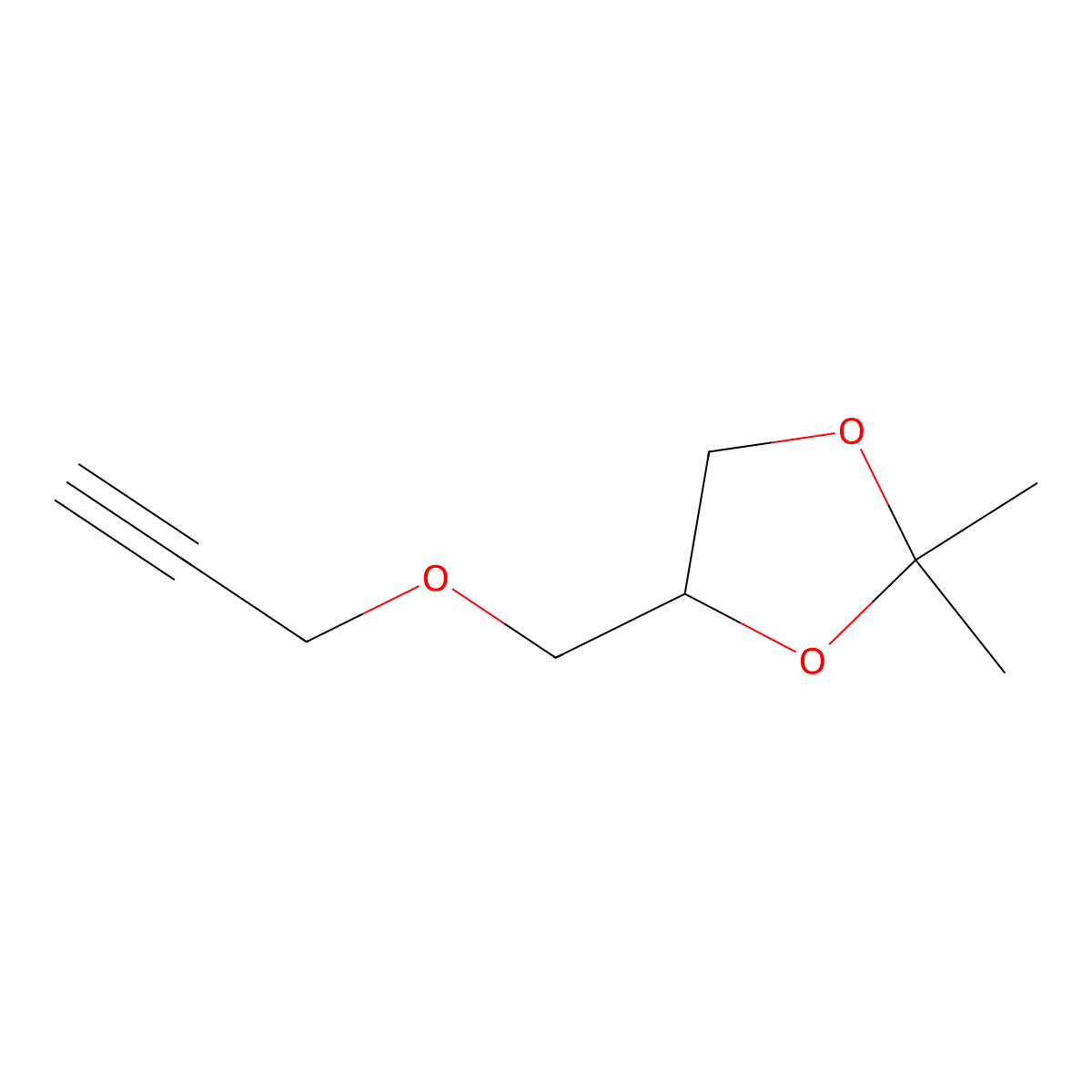 2,2-Dimethyl-4-[(prop-2-yn-1-yloxy)methyl]-1,3-dioxolane molecular structure, CAS 13580-09-1