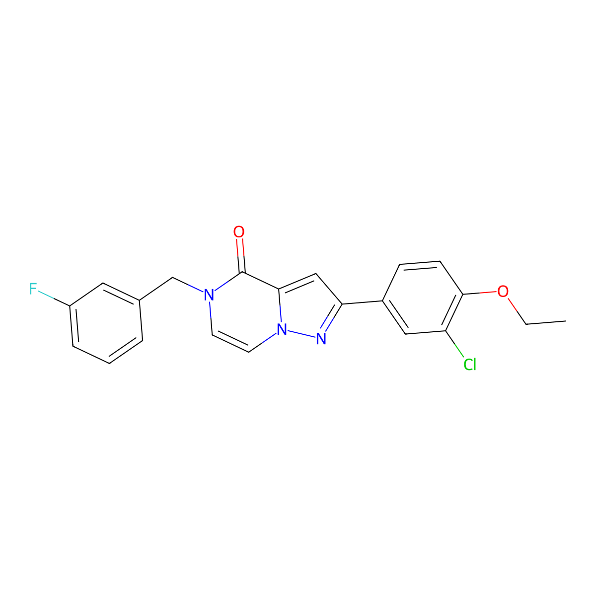 2-(3-chloro-4-ethoxyphenyl)-5-(3-fluorobenzyl)pyrazolo[1,5-a]pyrazin-4(5H)-one molecular structure, CAS 1358011-13-8