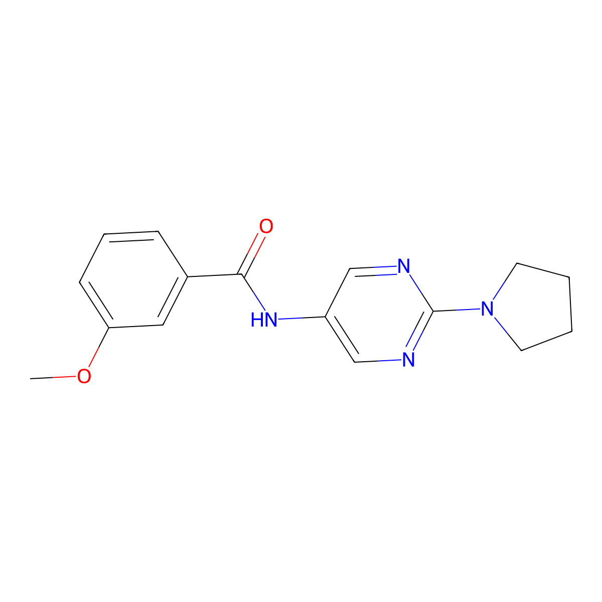 3-Methoxy-N-[2-(pyrrolidin-1-YL)pyrimidin-5-YL]benzamide molecular structure, CAS 1358021-78-9