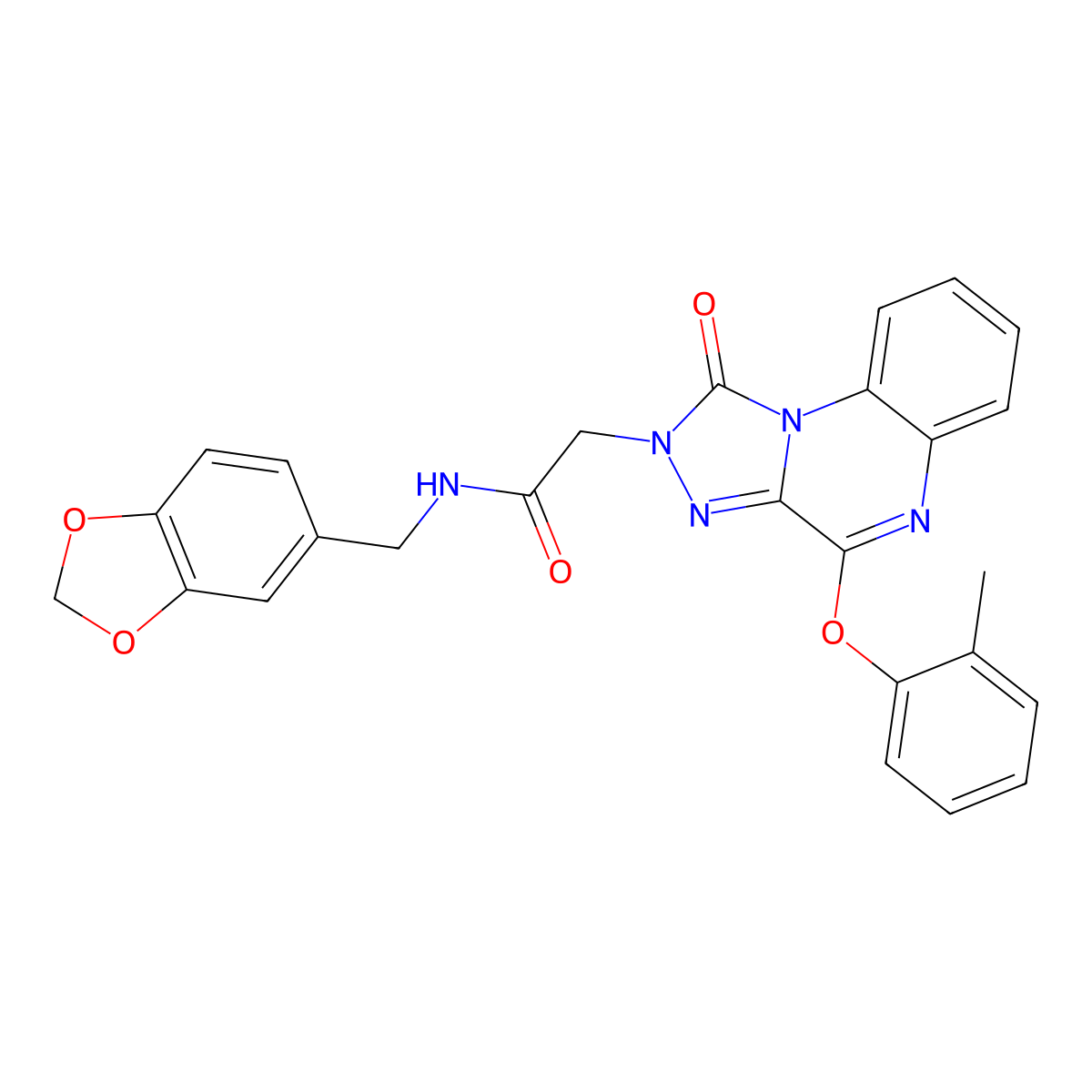 N-[(2H-1,3-benzodioxol-5-yl)methyl]-2-[4-(2-methylphenoxy)-1-oxo-1H,2H-[1,2,4]triazolo[4,3-a]quinoxalin-2-yl]acetamide molecular structure, CAS 1358028-04-2