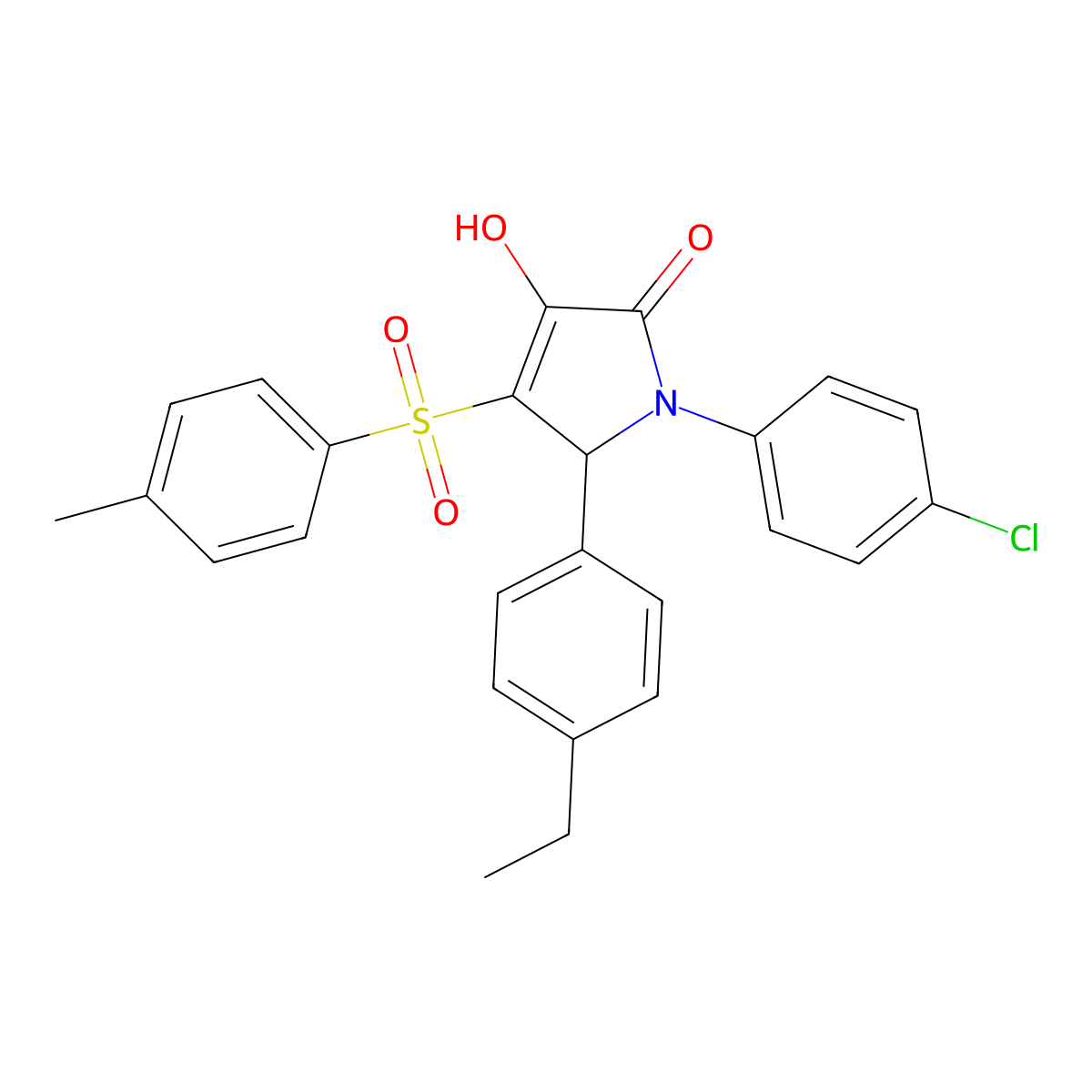 1-(4-chlorophenyl)-5-(4-ethylphenyl)-3-hydroxy-4-tosyl-1H-pyrrol-2(5H)-one molecular structure, CAS 1358031-15-8