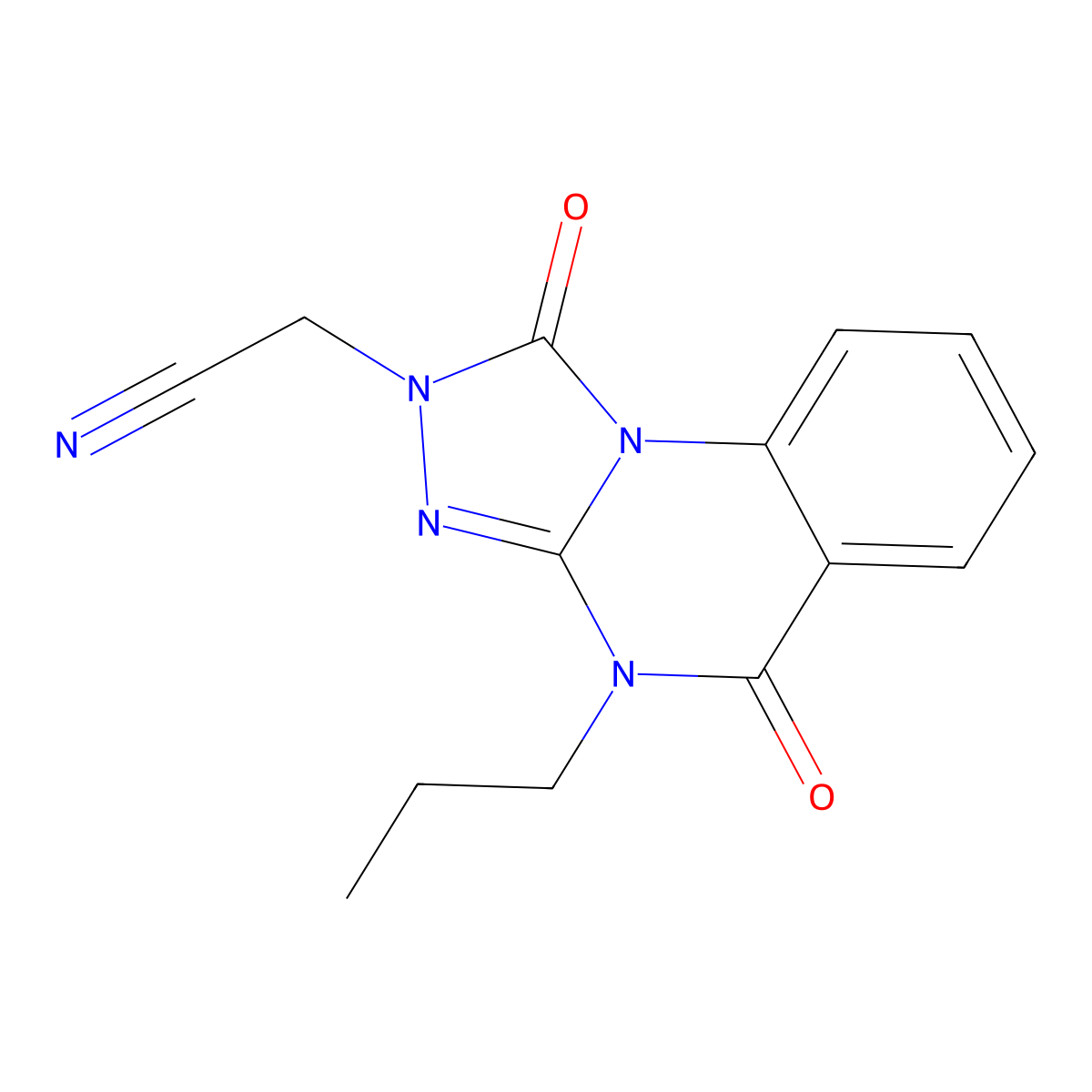 (1,5-dioxo-4-propyl-4,5-dihydro[1,2,4]triazolo[4,3-a]quinazolin-2(1H)-yl)acetonitrile molecular structure, CAS 1358043-25-0