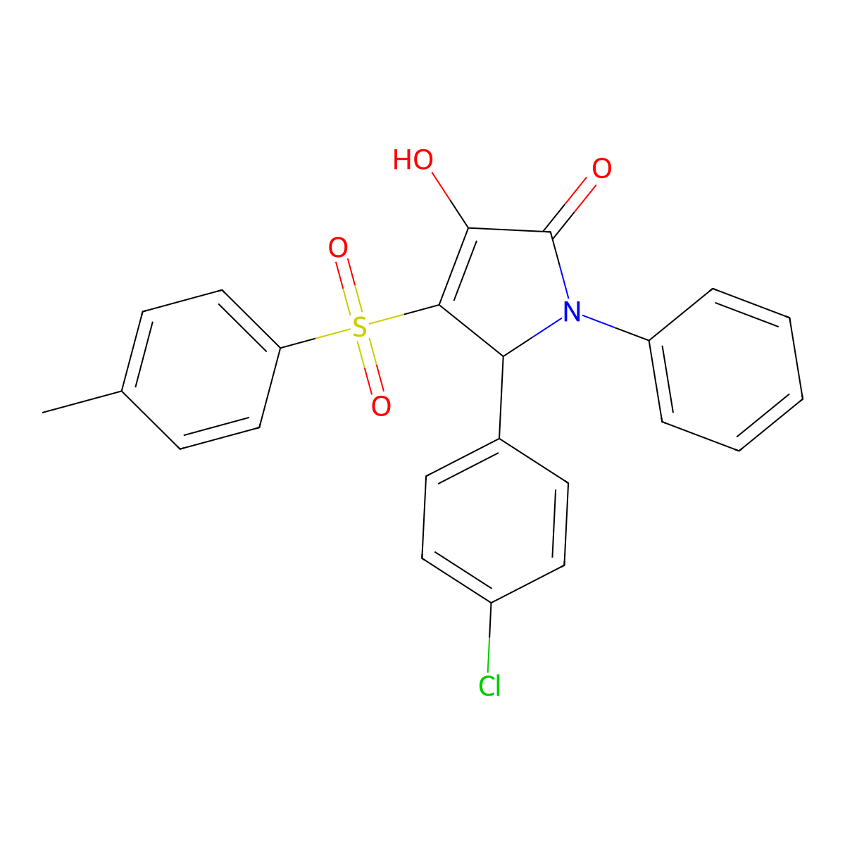 5-(4-chlorophenyl)-3-hydroxy-1-phenyl-4-tosyl-1H-pyrrol-2(5H)-one molecular structure, CAS 1358046-53-3