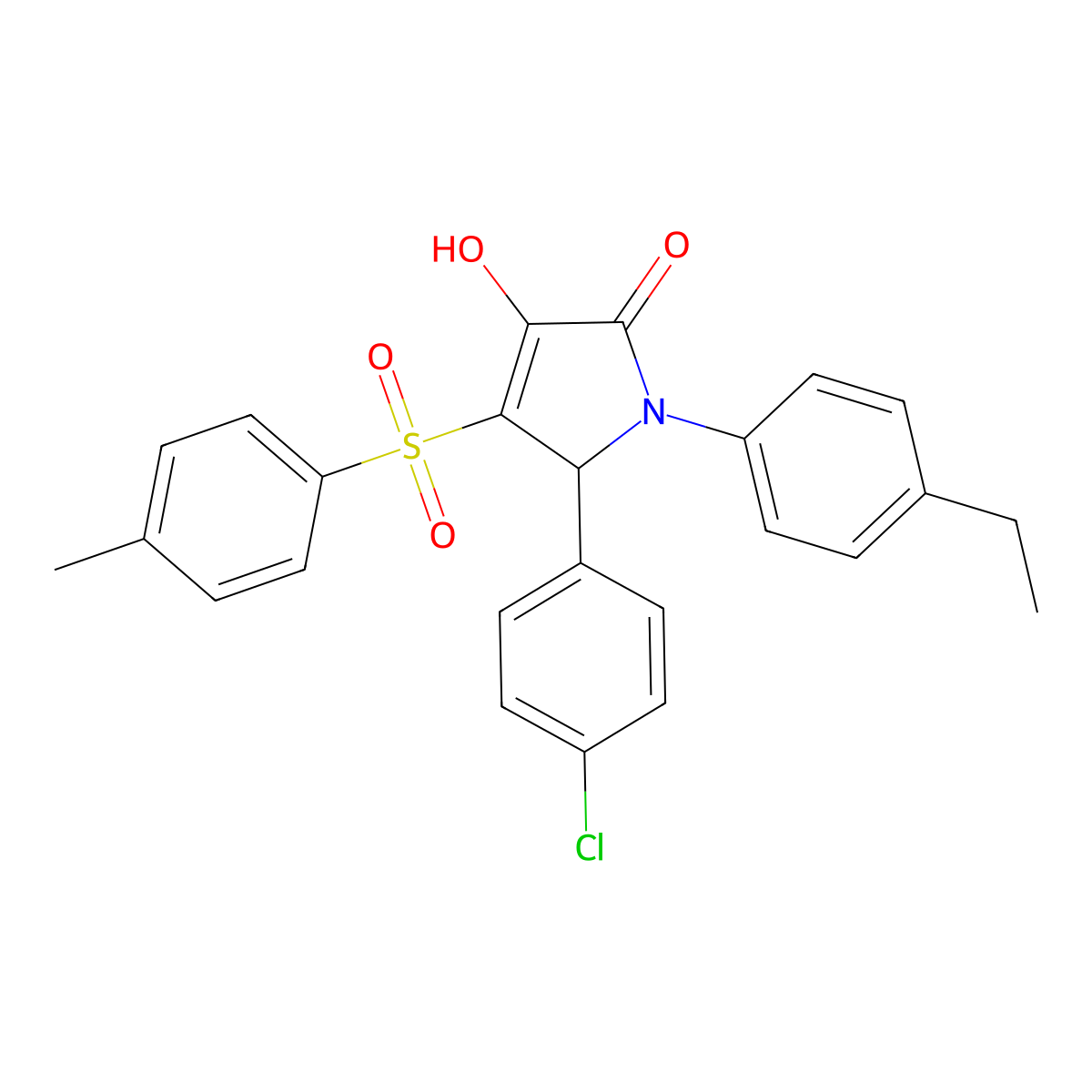 5-(4-chlorophenyl)-1-(4-ethylphenyl)-3-hydroxy-4-tosyl-1H-pyrrol-2(5H)-one molecular structure, CAS 1358046-59-9