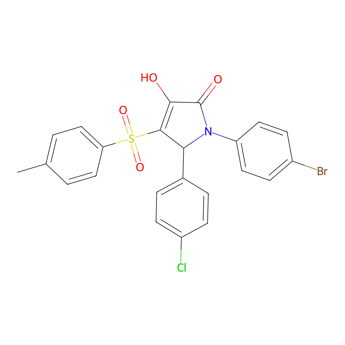 1-(4-bromophenyl)-5-(4-chlorophenyl)-3-hydroxy-4-tosyl-1H-pyrrol-2(5H)-one molecular structure, CAS 1358049-87-2