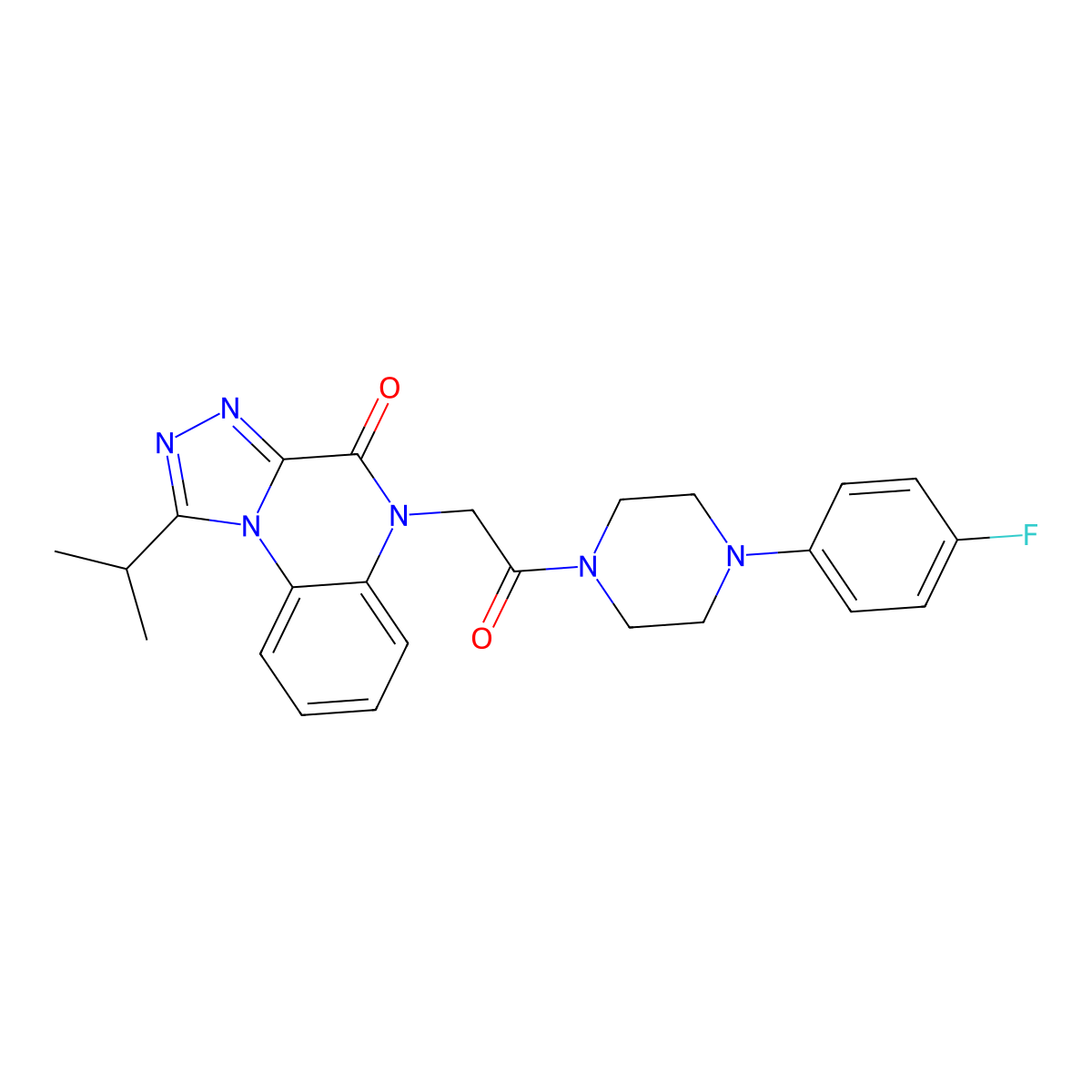 5-{2-[4-(4-fluorophenyl)piperazin-1-yl]-2-oxoethyl}-1-isopropyl[1,2,4]triazolo[4,3-a]quinoxalin-4(5H)-one molecular structure, CAS 1358059-73-0